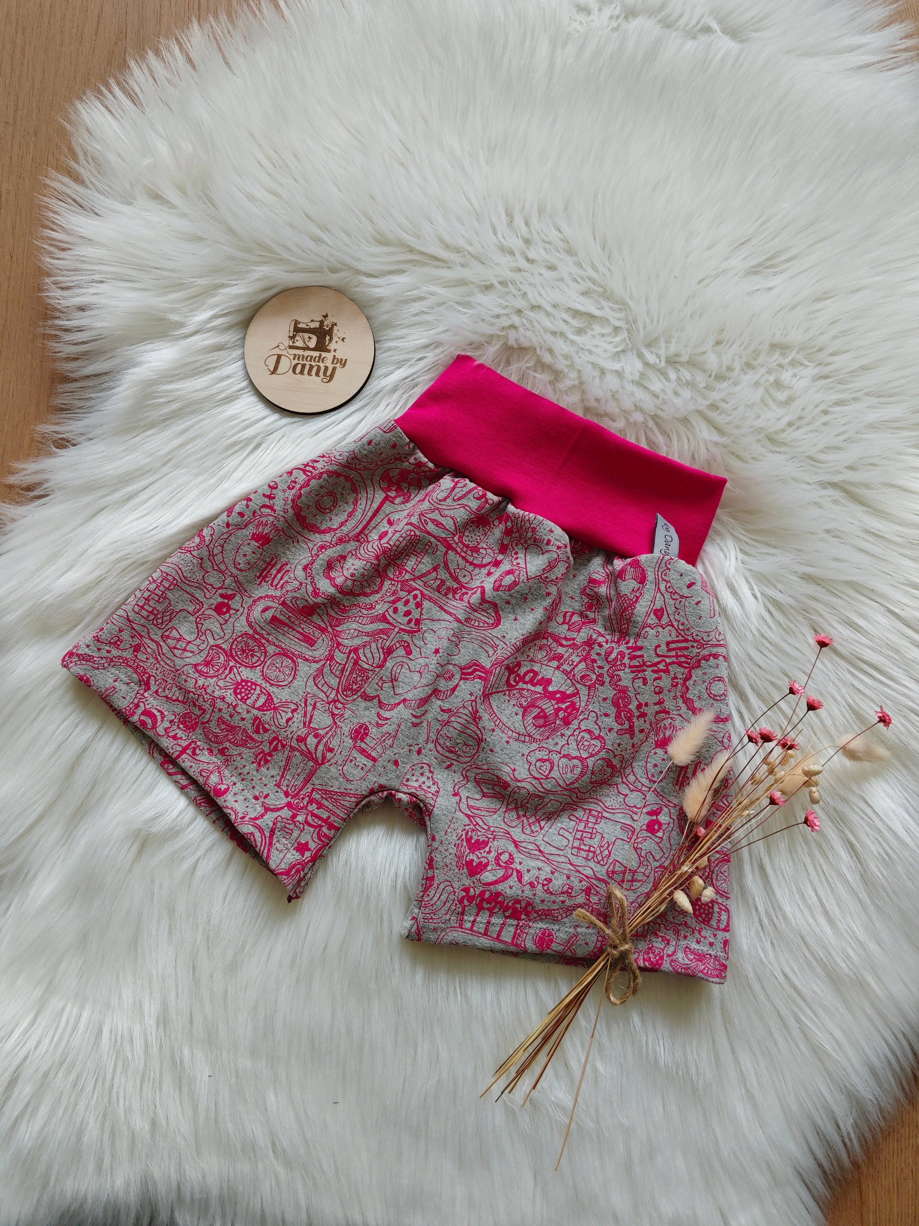 Pumphosen Kurz 2.0 ohne Hosentaschen Eis. Torte, sweet, pink grau meliert 122