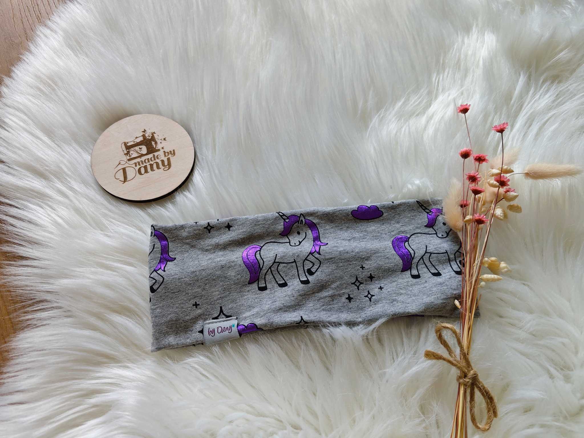 Stirnband glanz Einhorn lila ca. 53-54cm