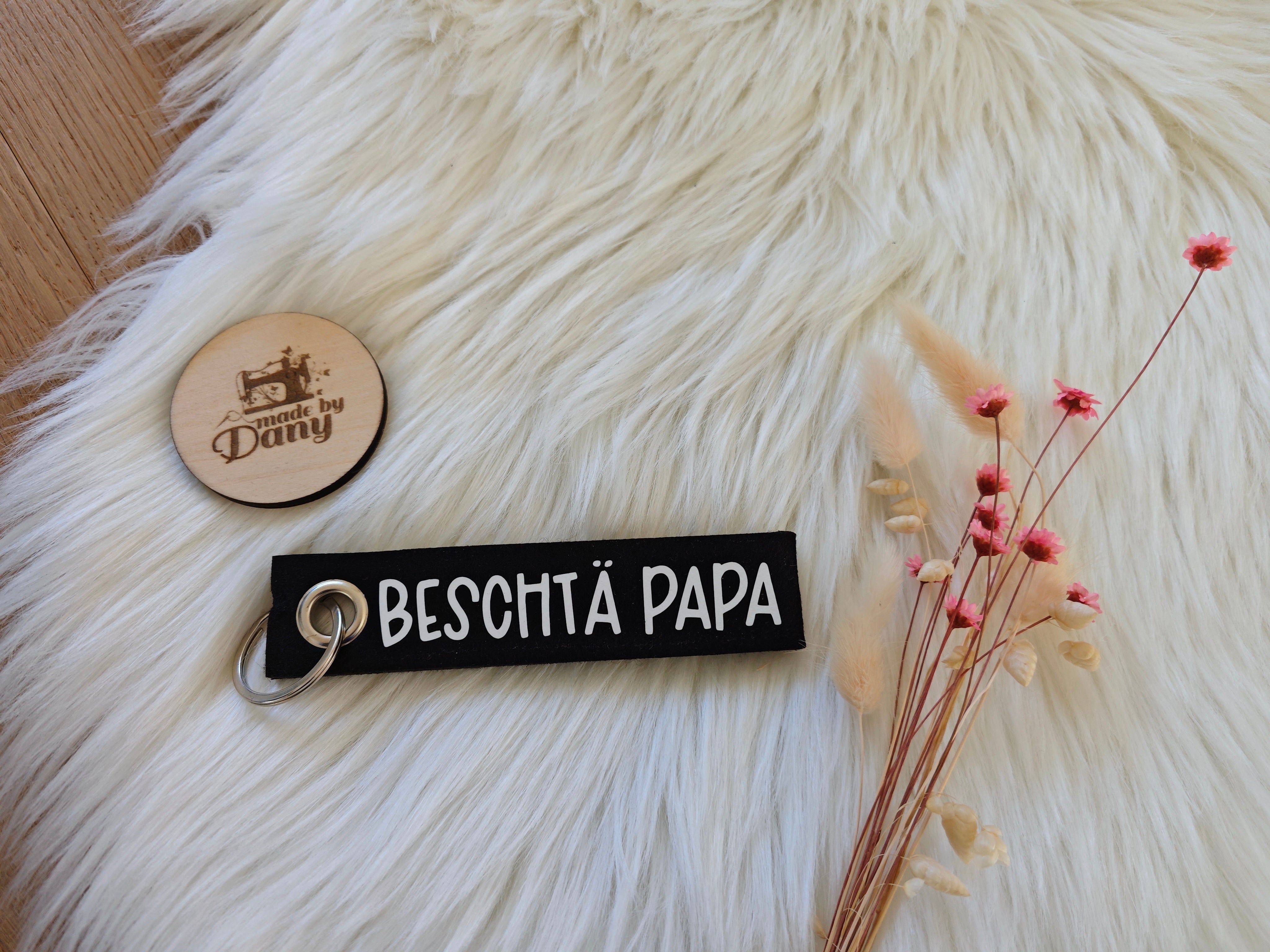 Filz Schlüsselanhänger Beschtä Papa - schwarz