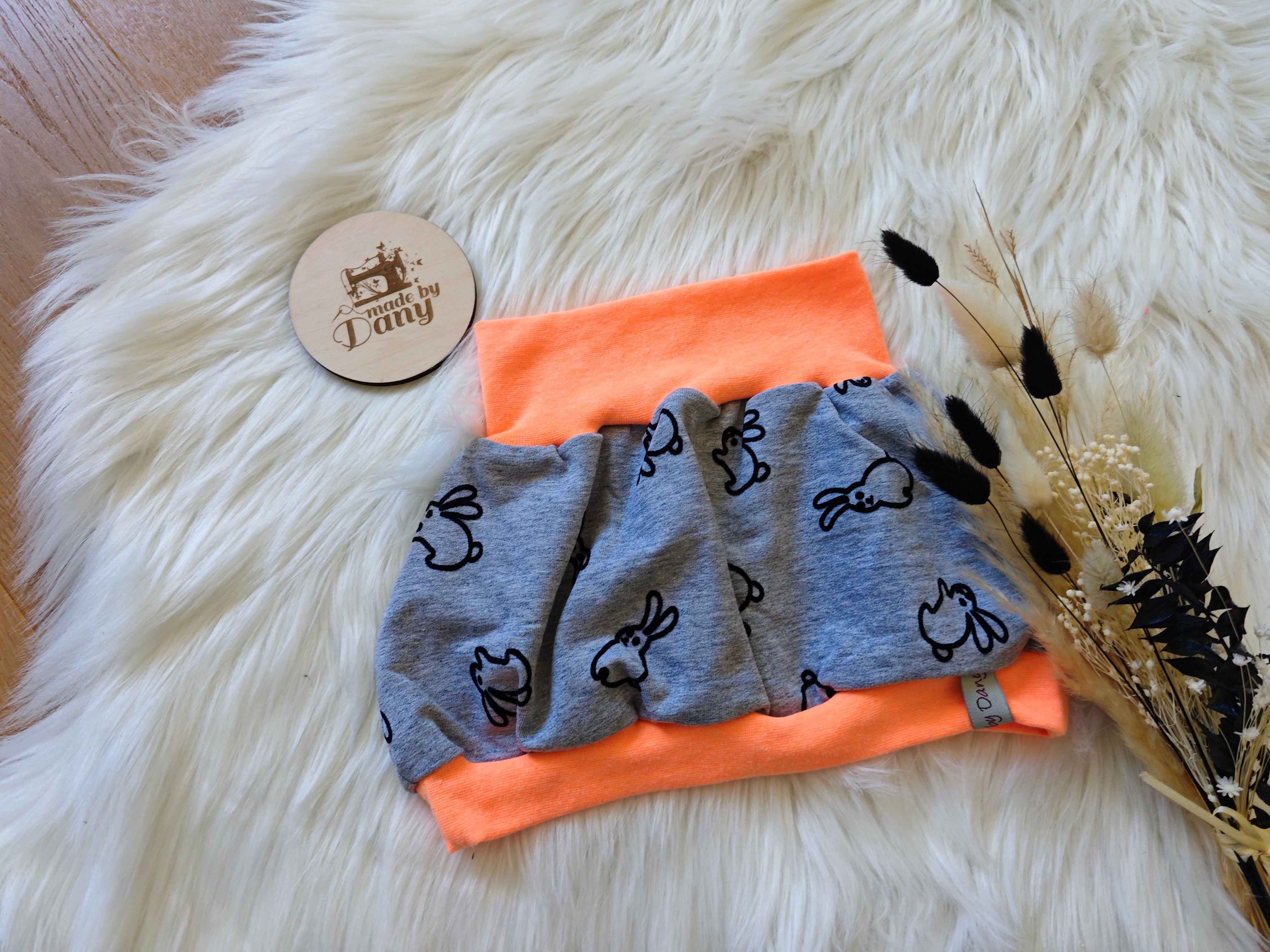 Ballonrock Hoppel Hase neonorange 80