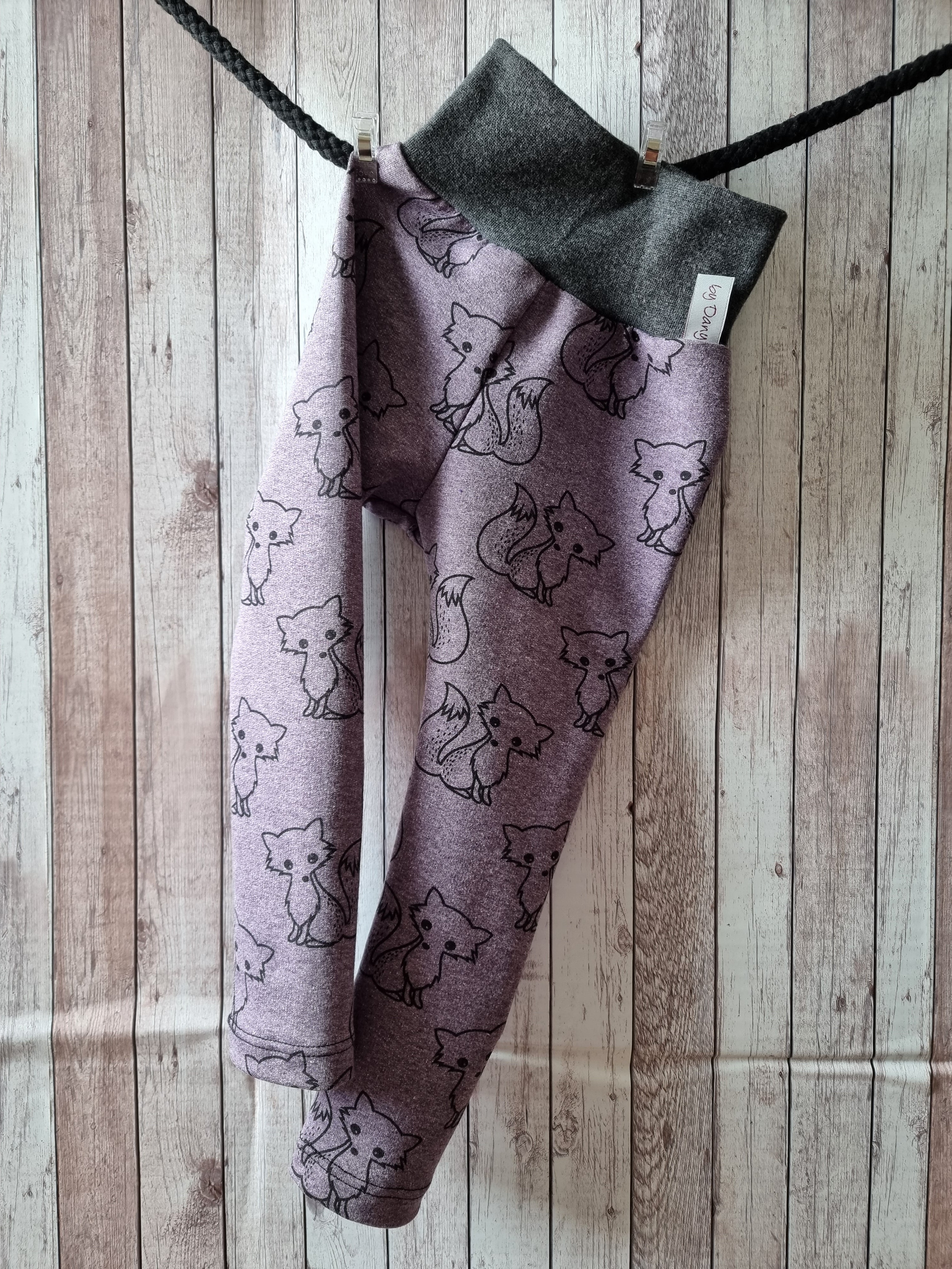 Leggings lang mit Bündchen Fuchs violett 92
