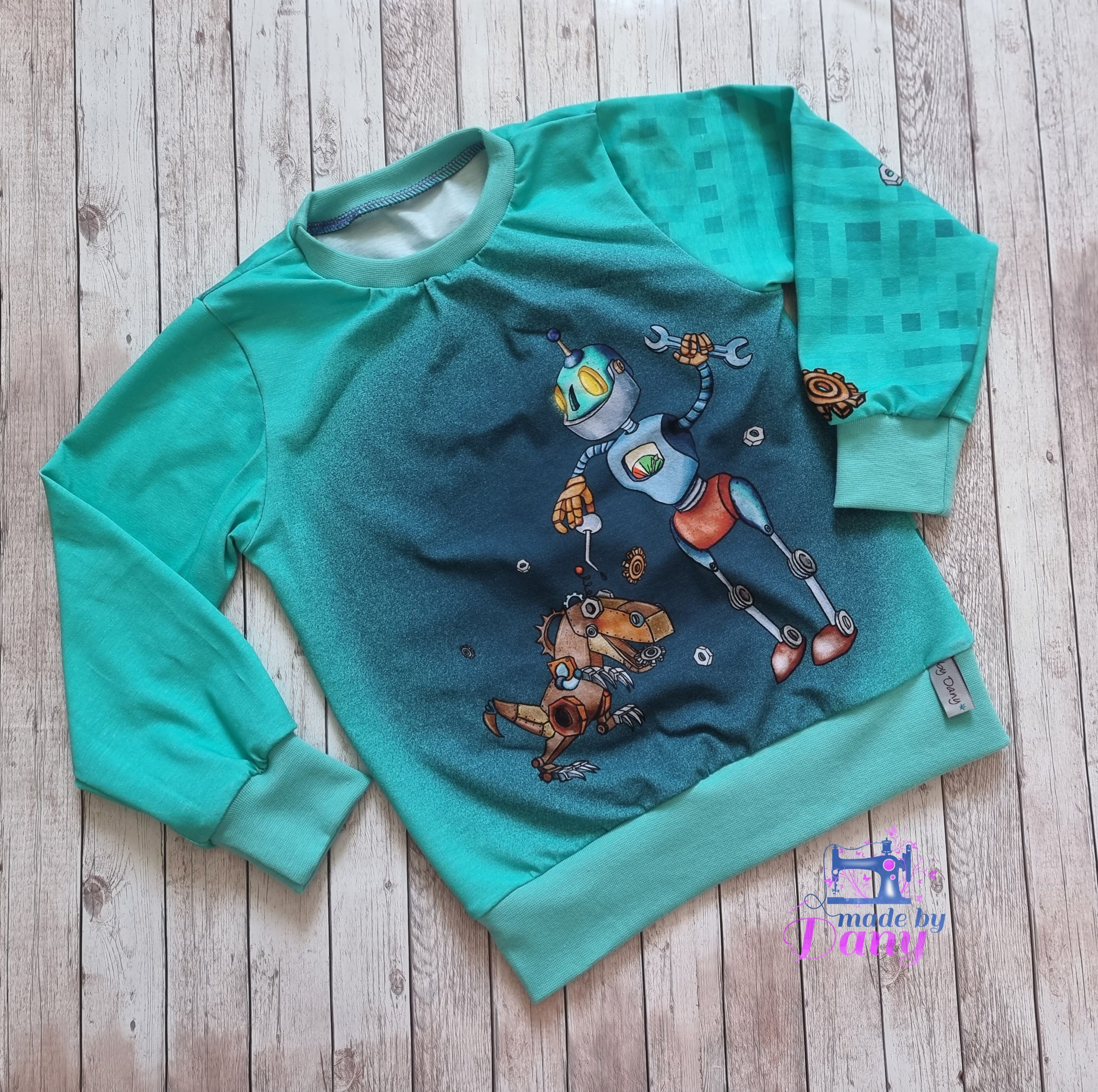 Pullover Robo & Dino mint 104