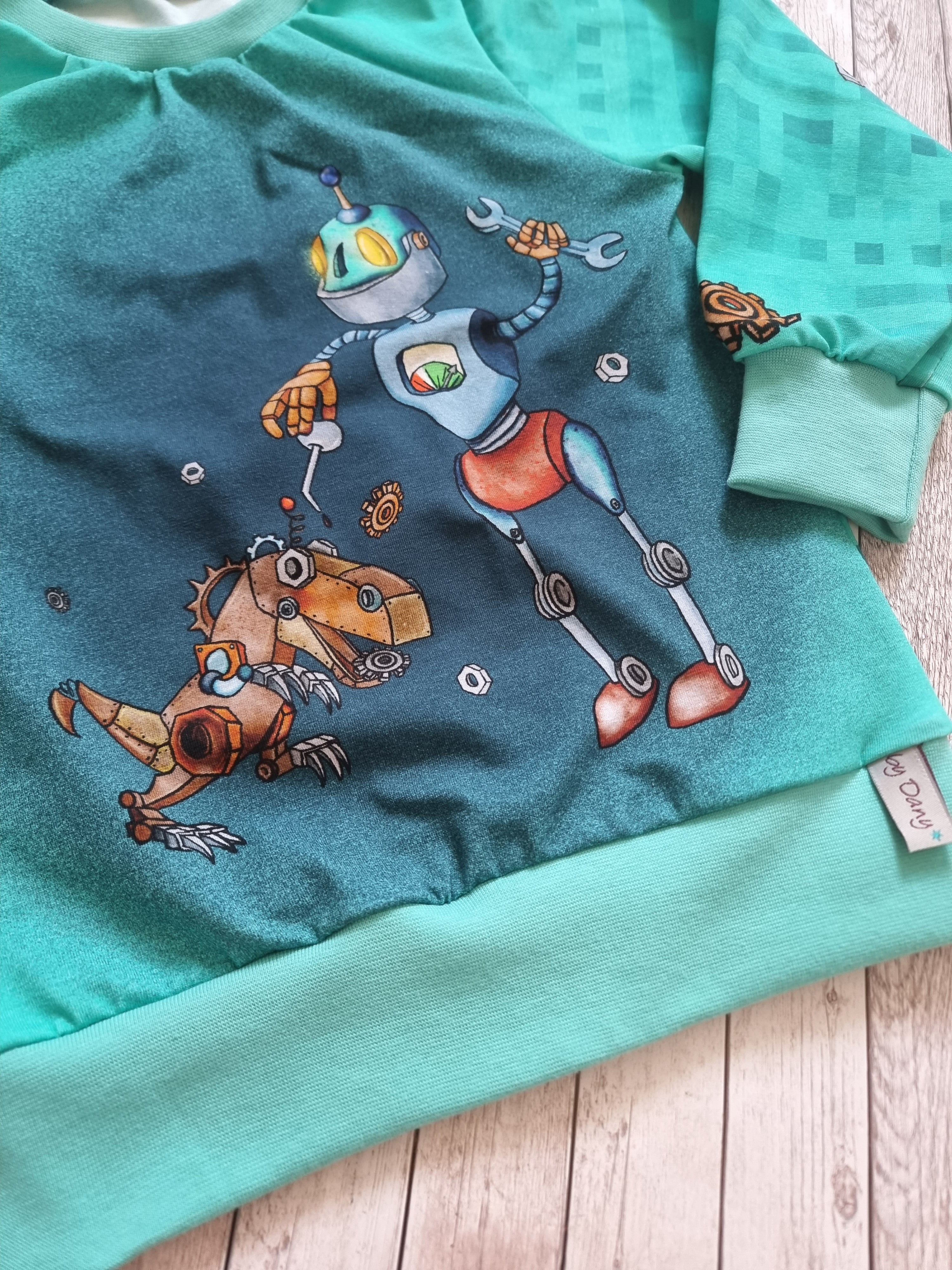 Pullover Robo & Dino mint 104