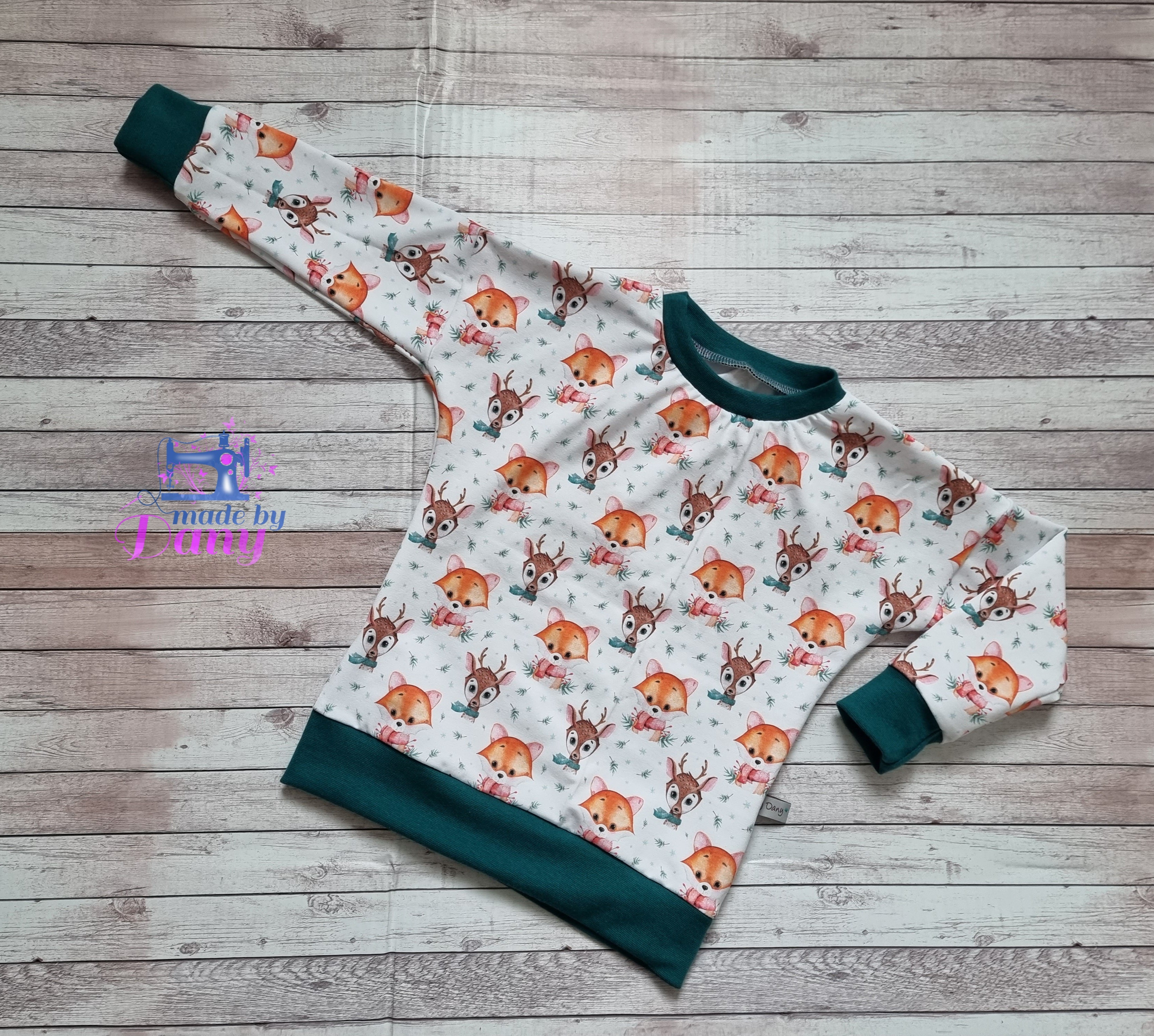 Pullover Waldtiere mit Schleife 104