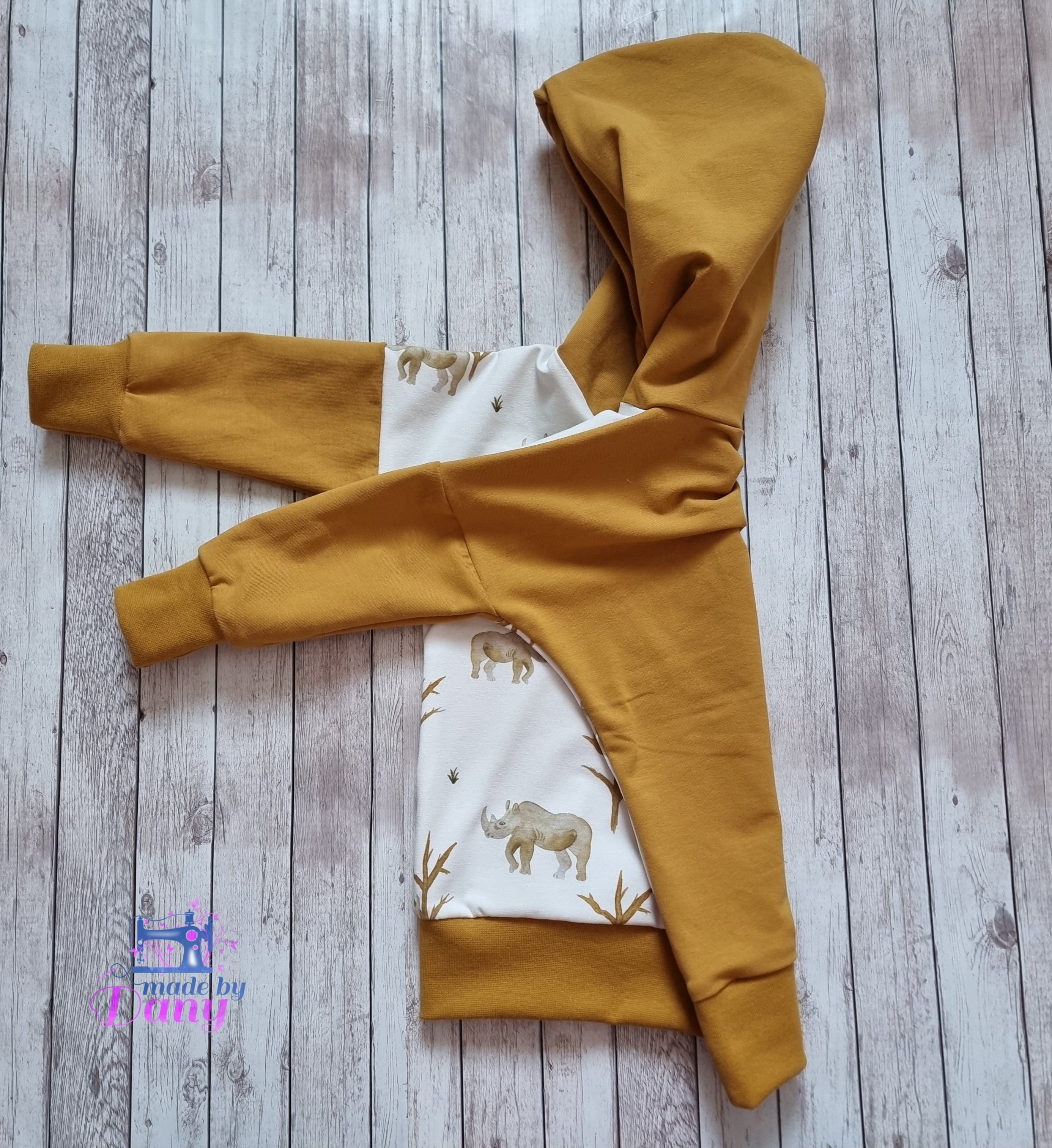 Kapuzenpullover Nashorn mit Baby 80