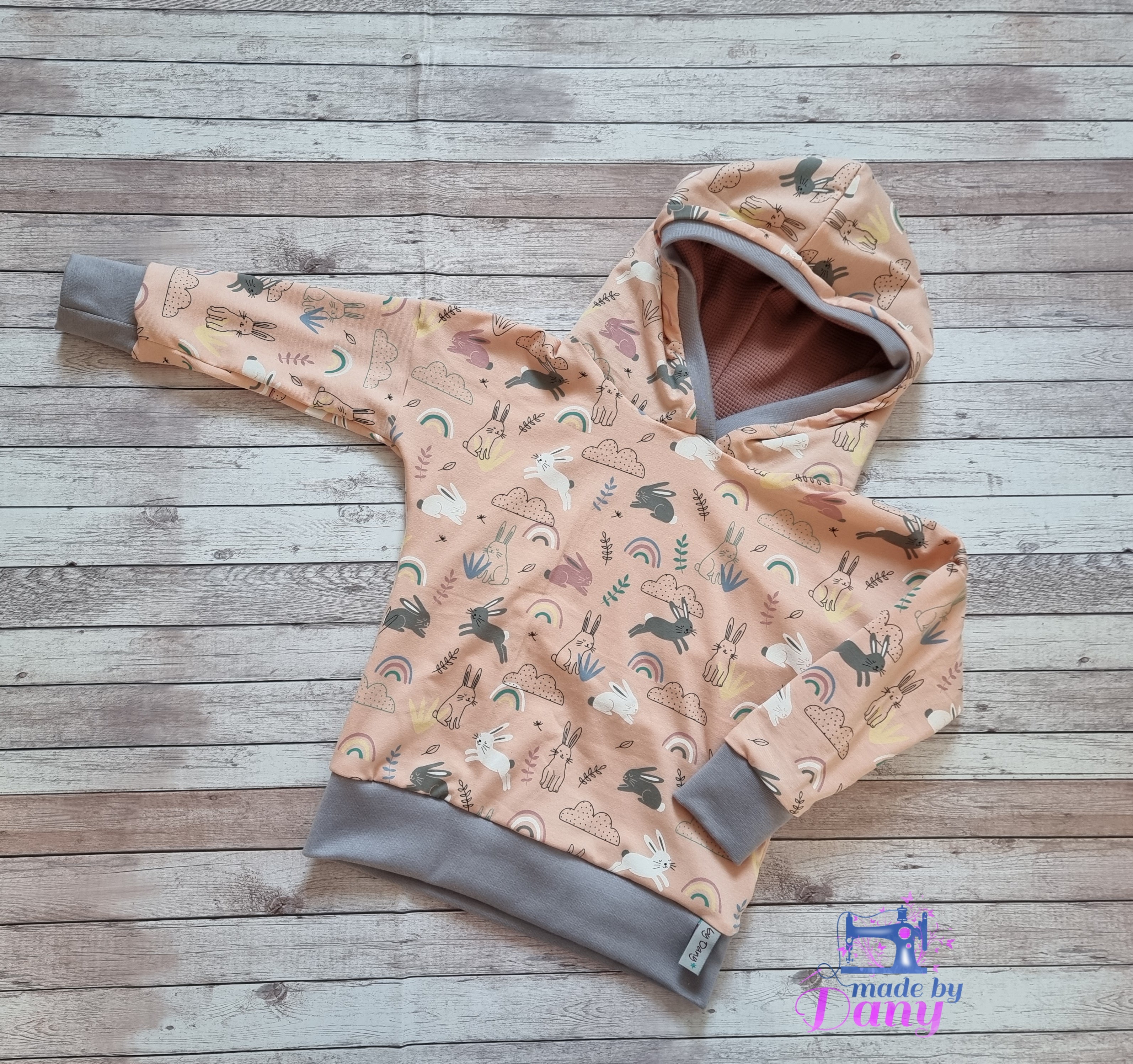 Kapuzenpullover Hase Salmon 98