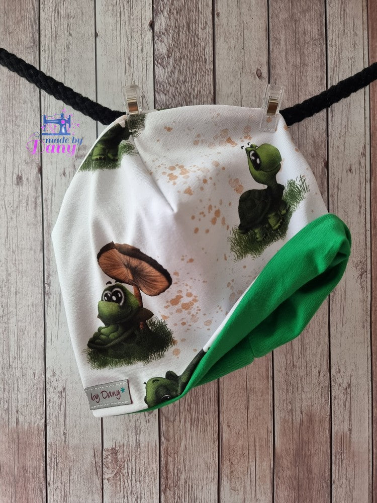 Wendebeanie süsse Schildkröte, grün ca. 46-48 cm