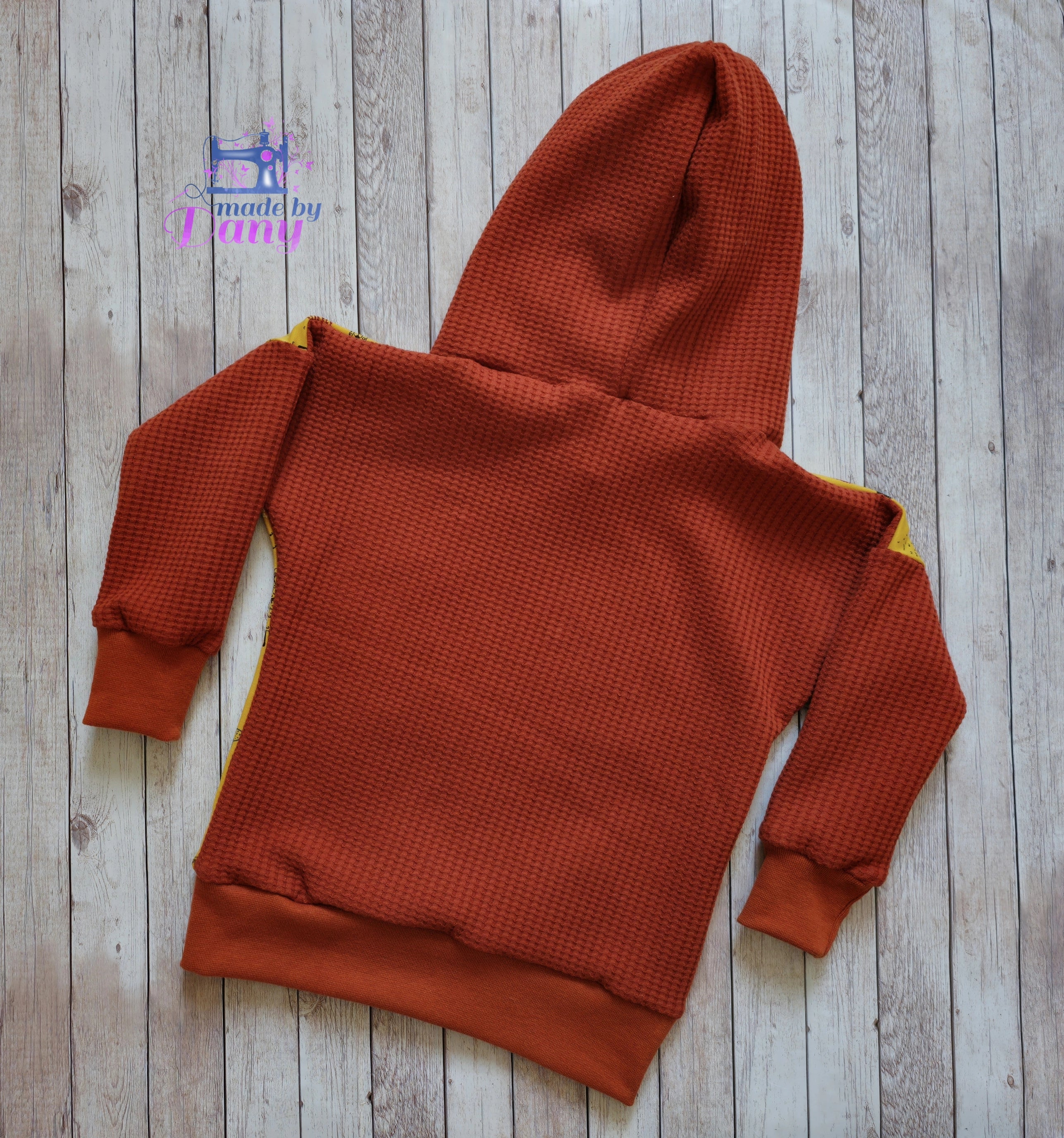 Kapuzenpullover Lama Senf, rostbraun 92