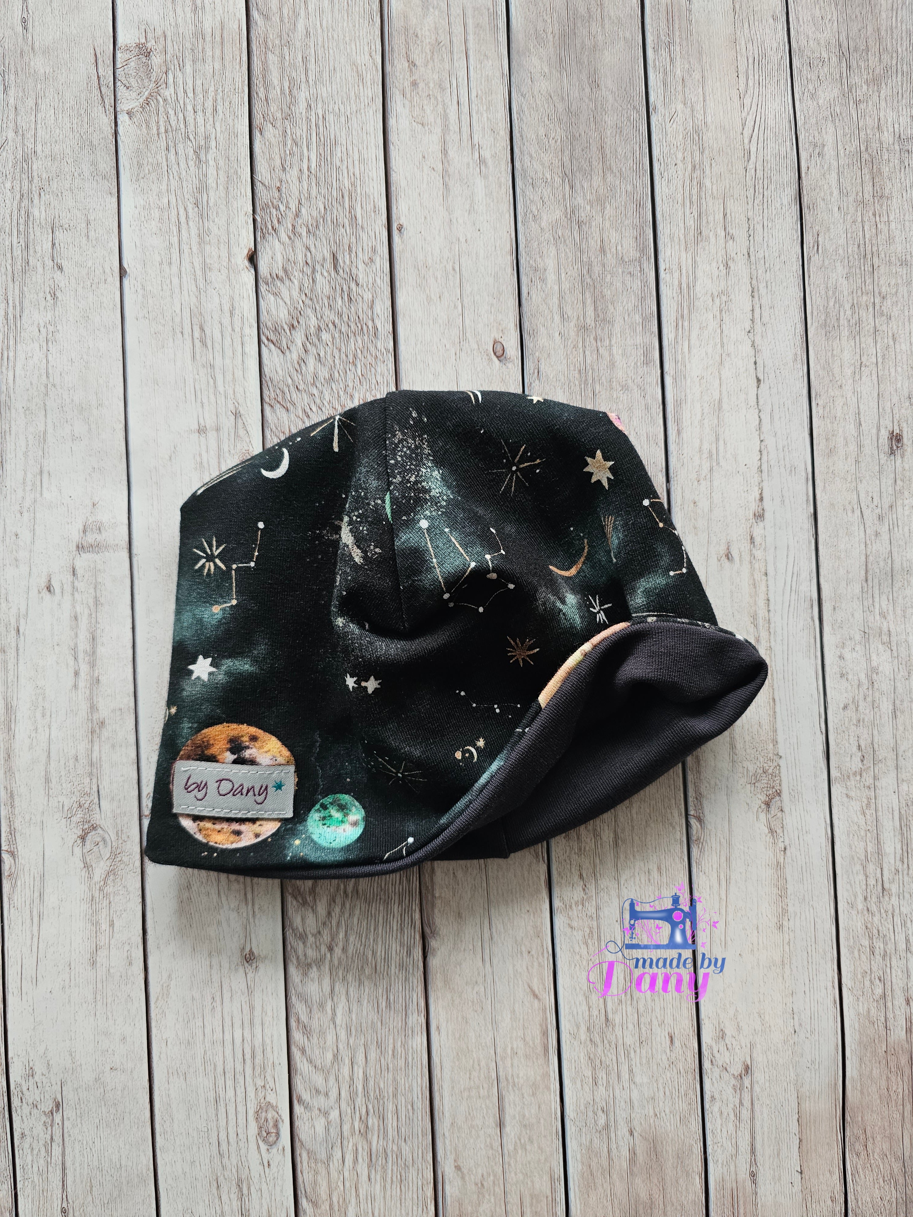 Wendemütze Glitzer-Katzendunkelblau, rosa ca. 39-40 cm (Kopie)