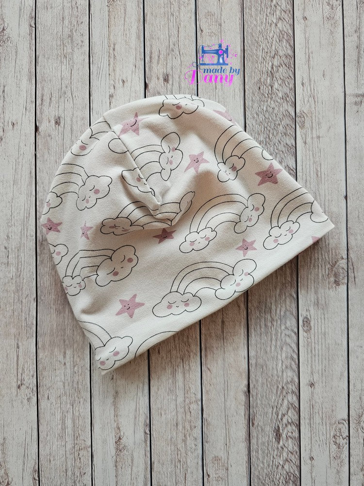 Wendebeanie Einhorn goldglitzer pink, Regenbogen Farbwechsel ca. 46-48 cm