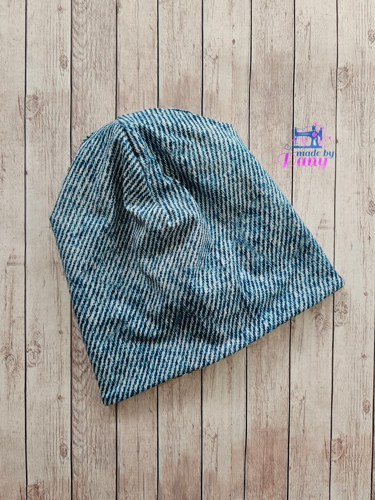 Wendebeanie Cool Skateboard, Jeansoptik blau ca. 54 cm