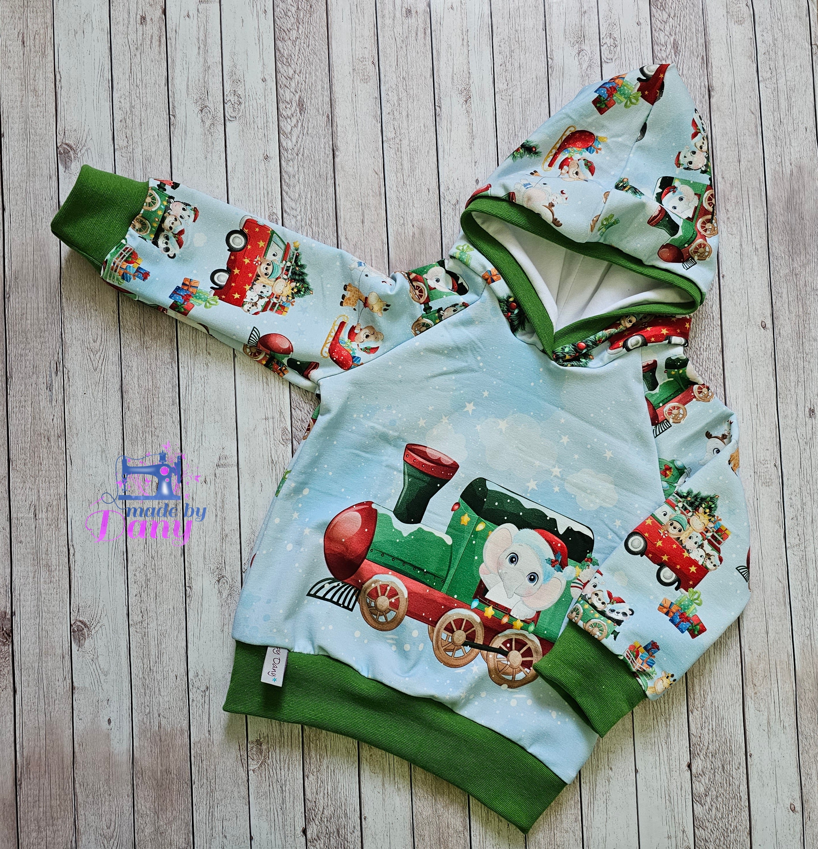 Kapuzenpullover Weihnachtszug 86