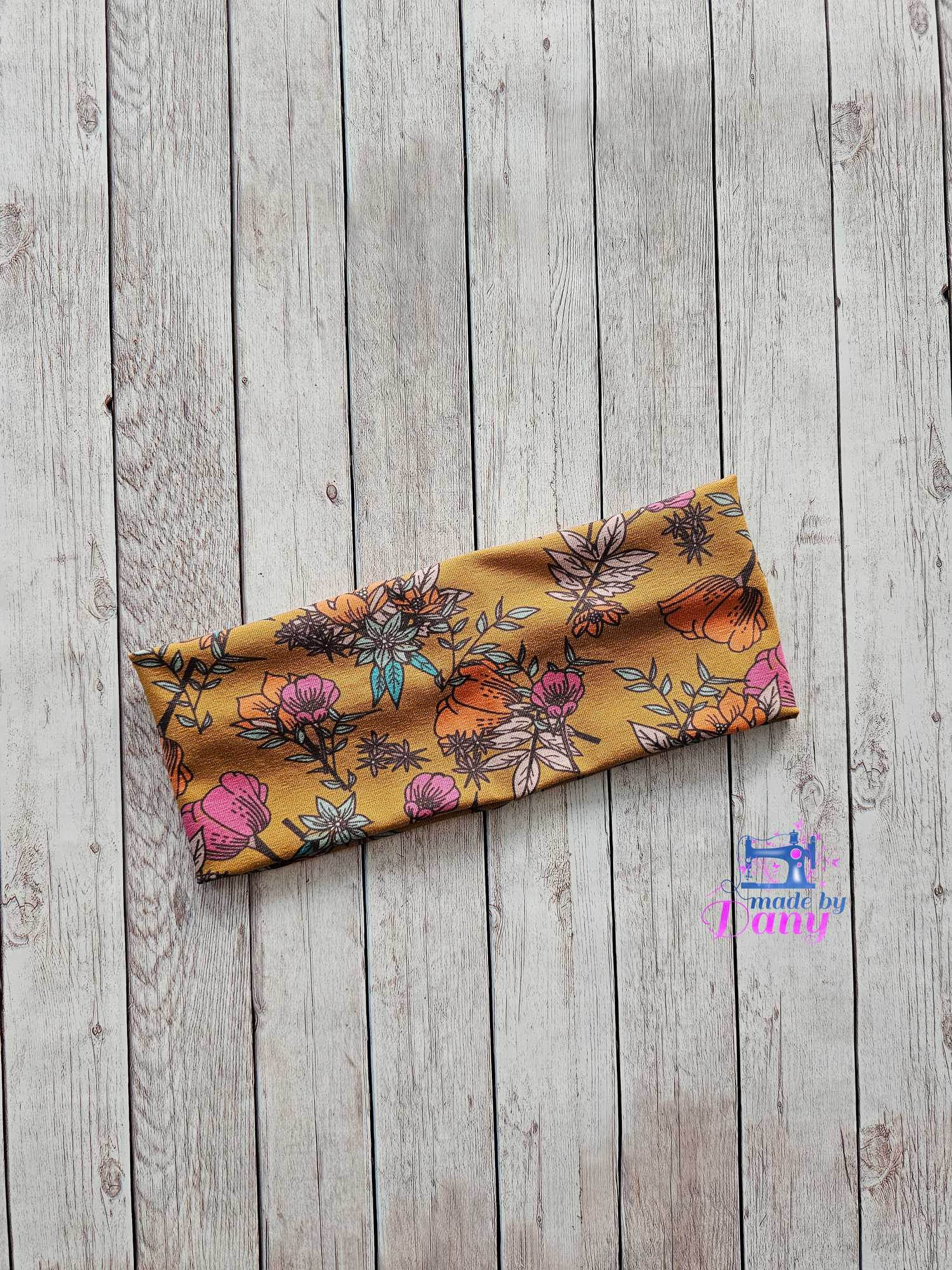 Stirnband Boom Senf Blossom by brinarina ca. 49-50cm