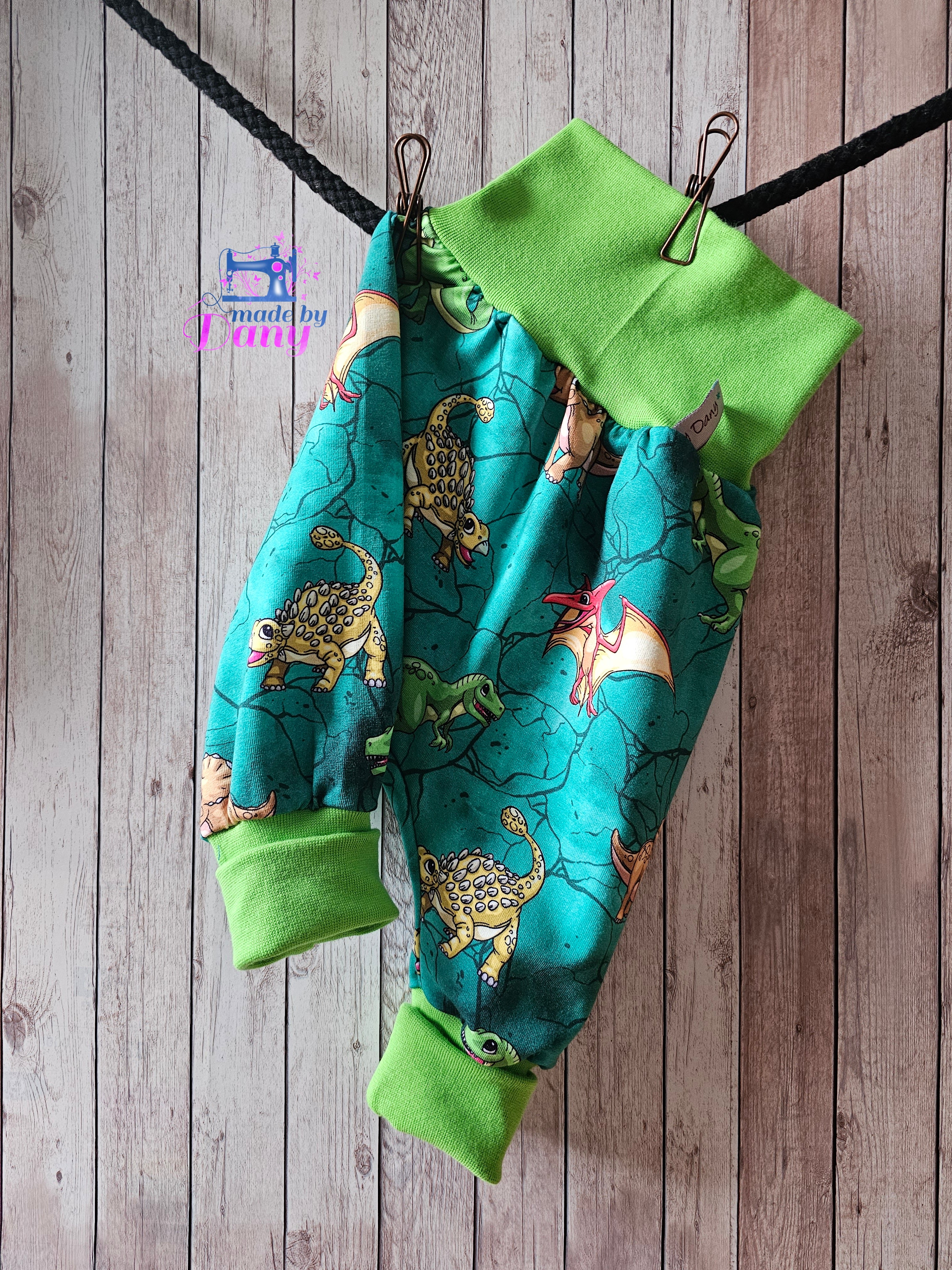 Pumphose lang Dinos auf hellpetrol 62/68