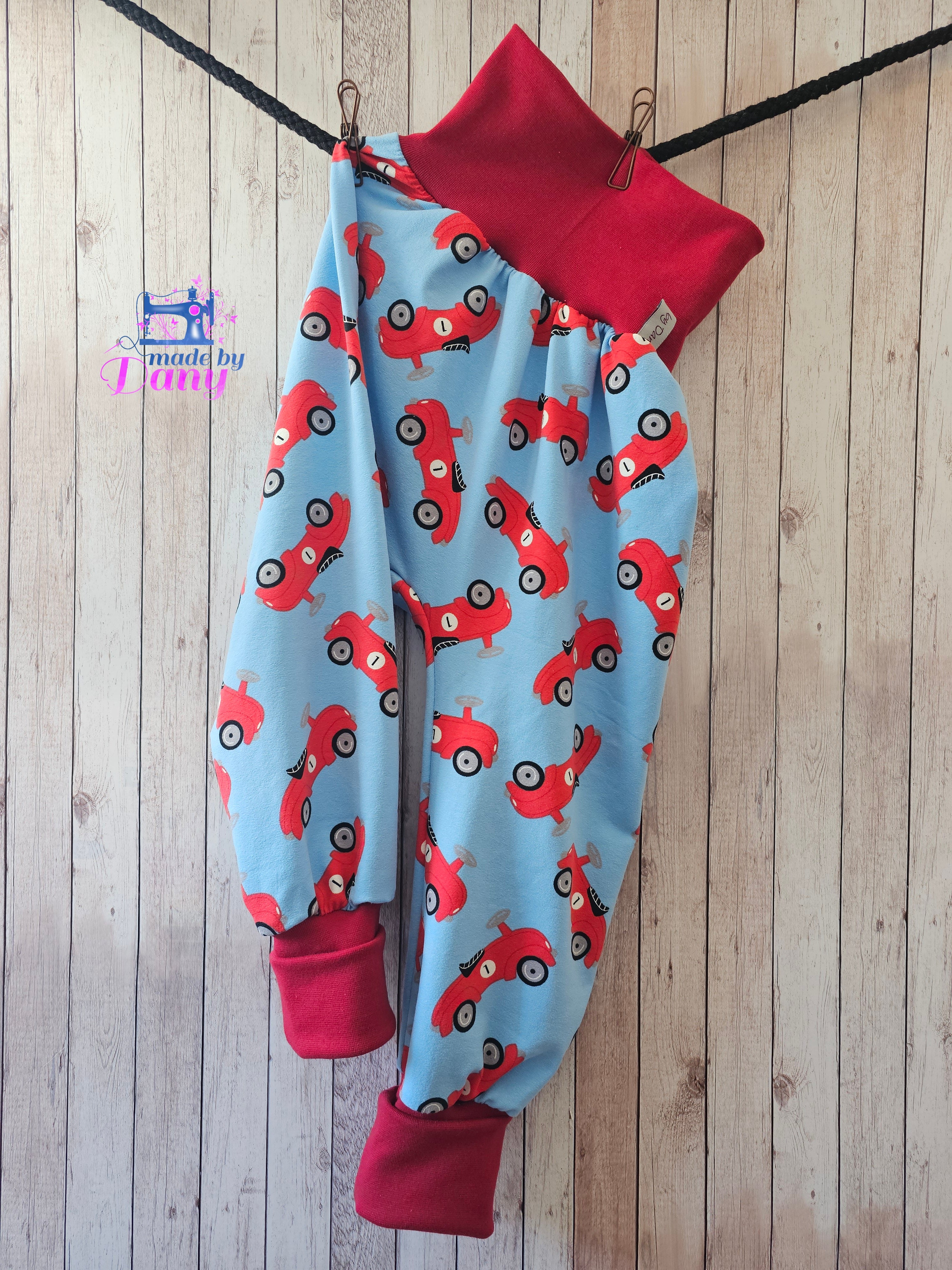 Pumphosen lang Rennauto hellblau 110/116