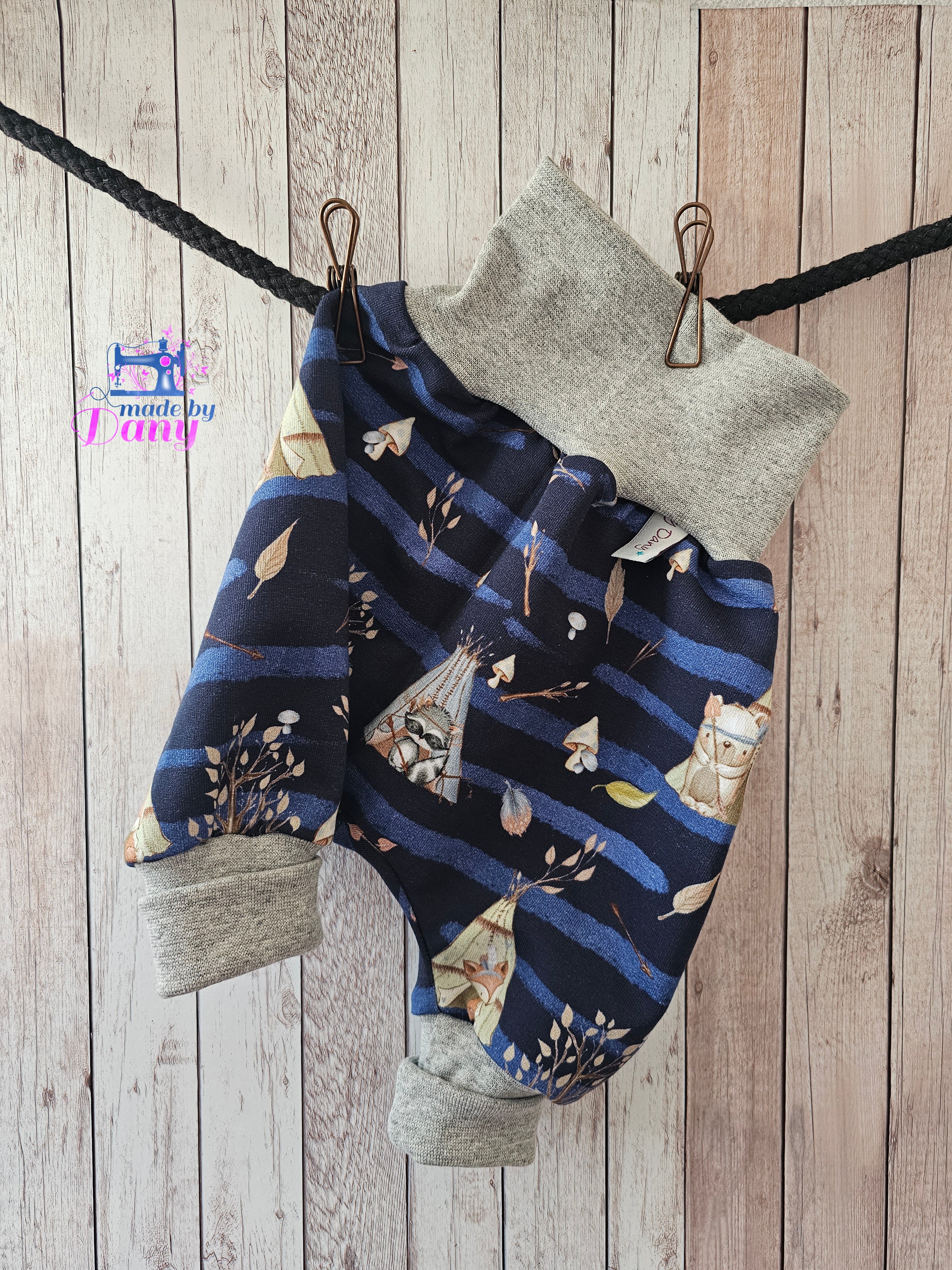 Pumphosen lang Waldfreunde blau 50/56