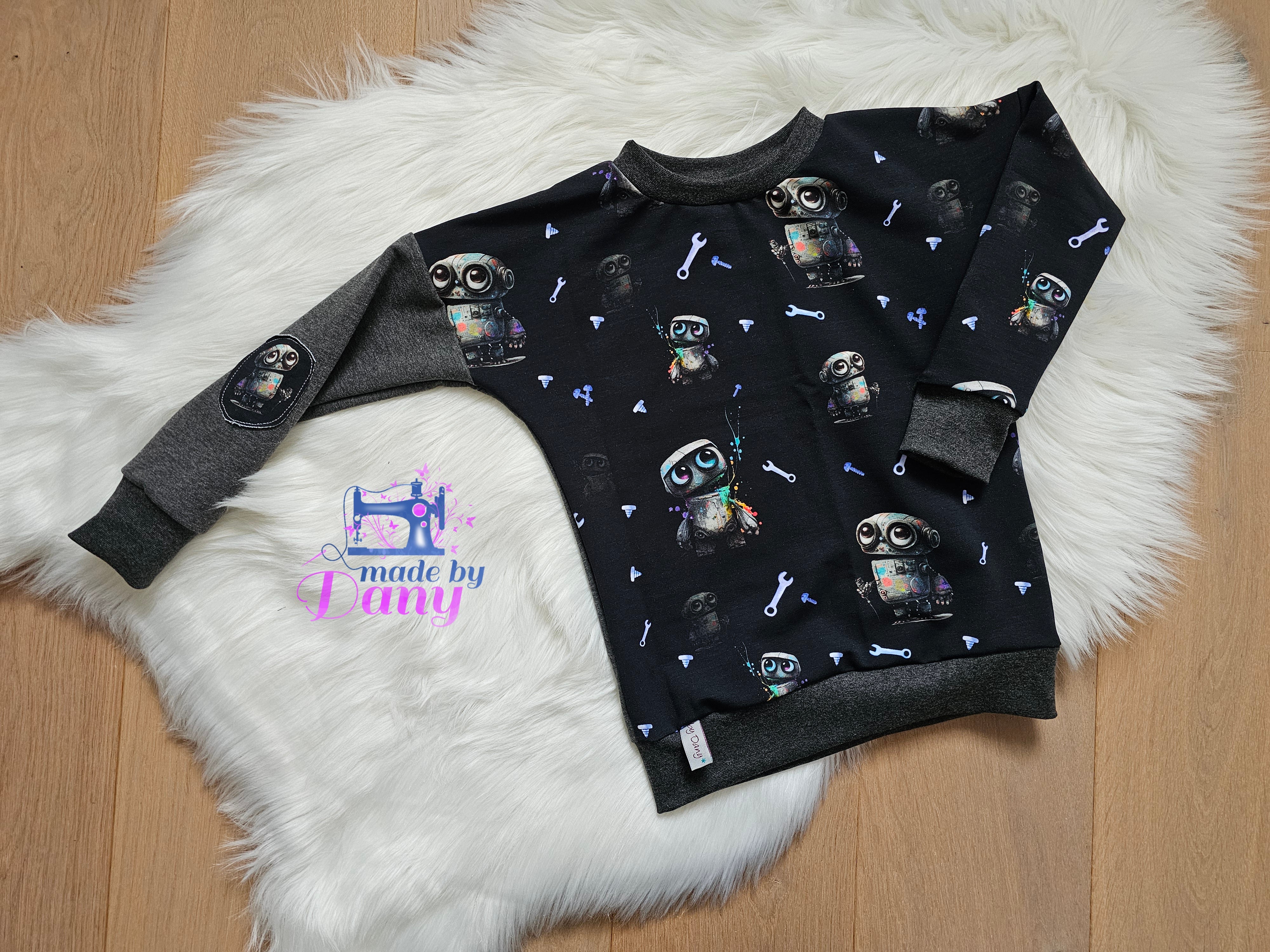 Pullover Roboter schwarz, anthrazit 110