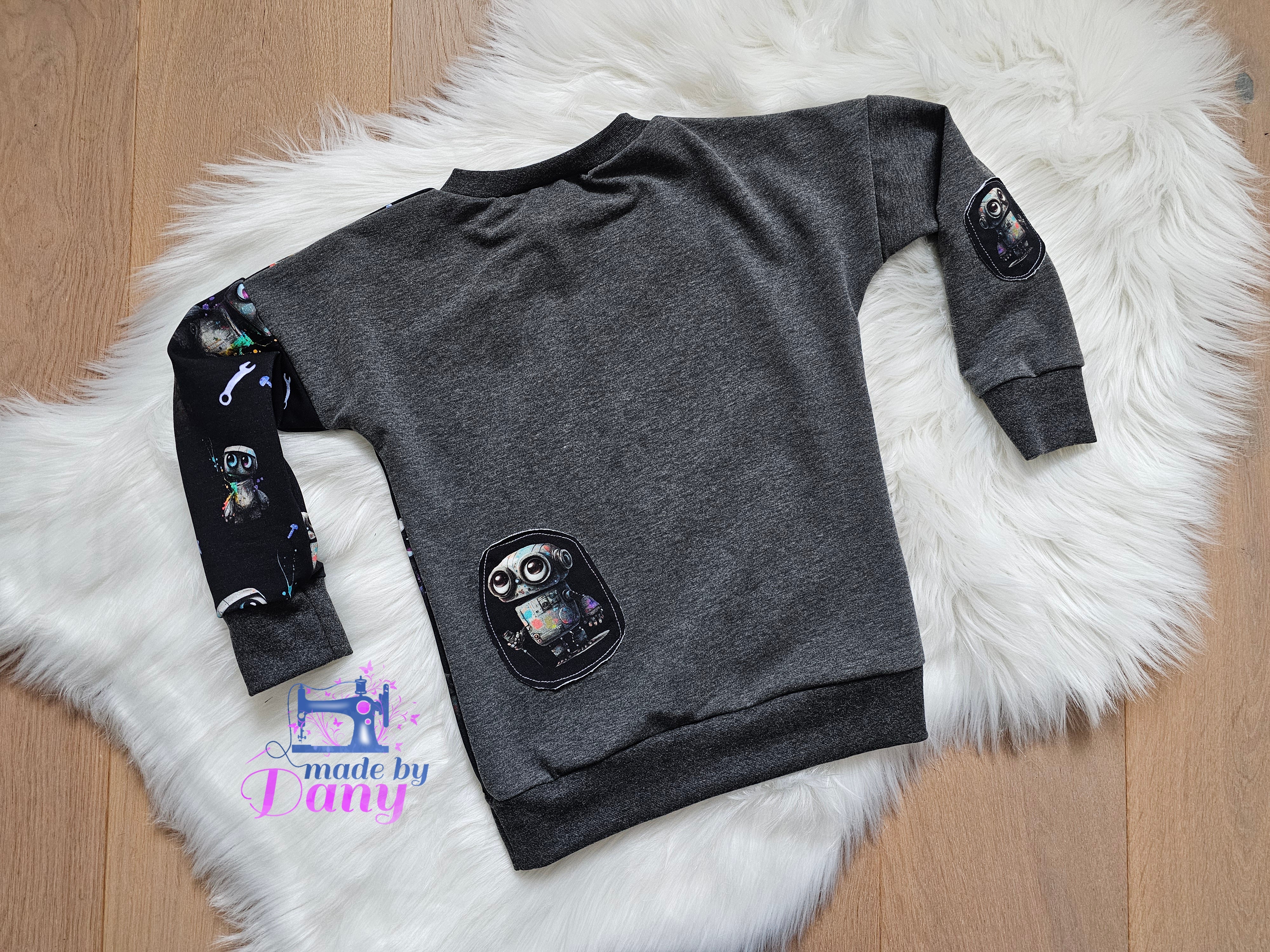 Pullover Roboter schwarz, anthrazit 110