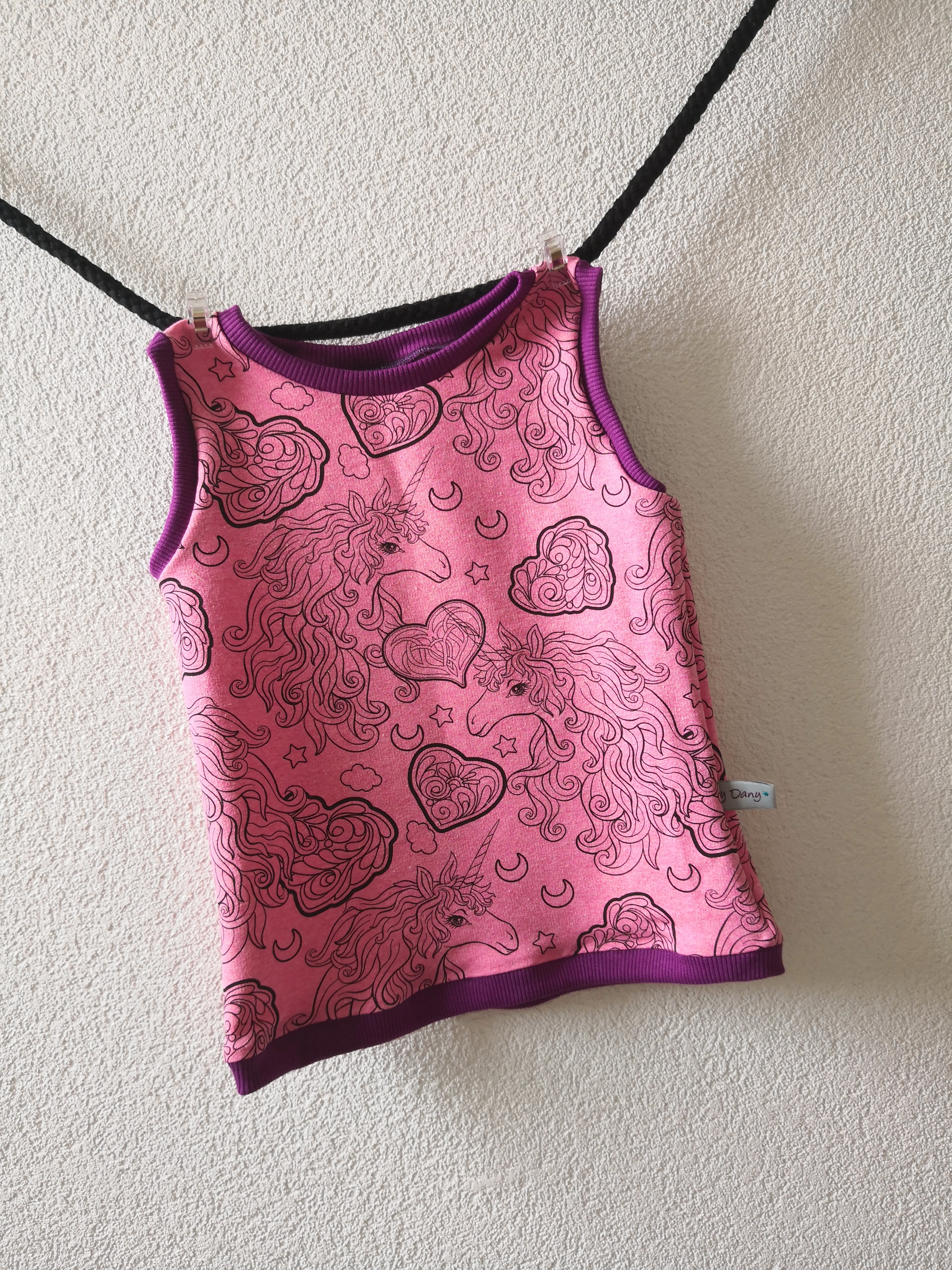 Träger Shirt Einhorn pink 86