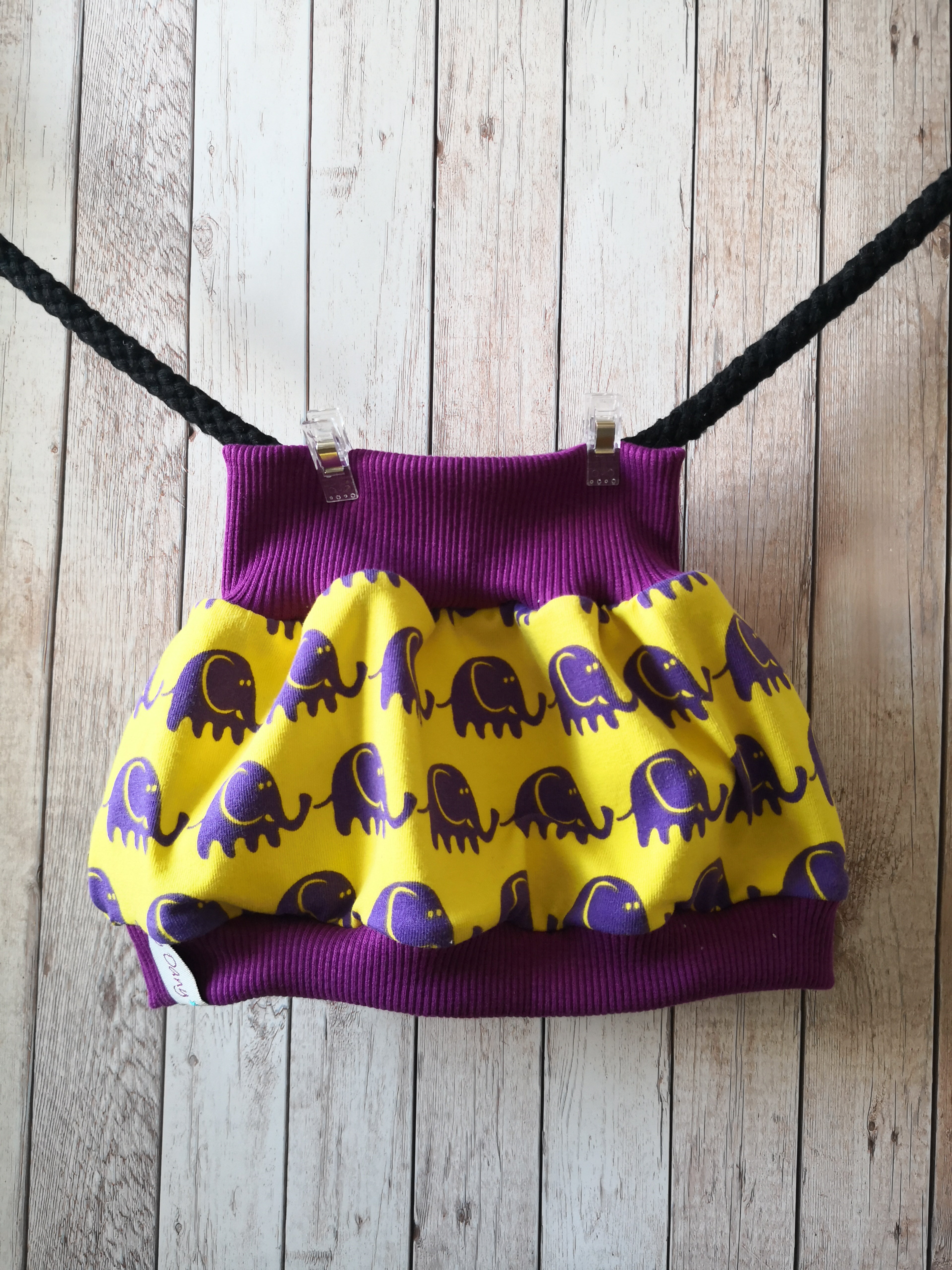 Ballonrock Elefanten violett/gelb 56