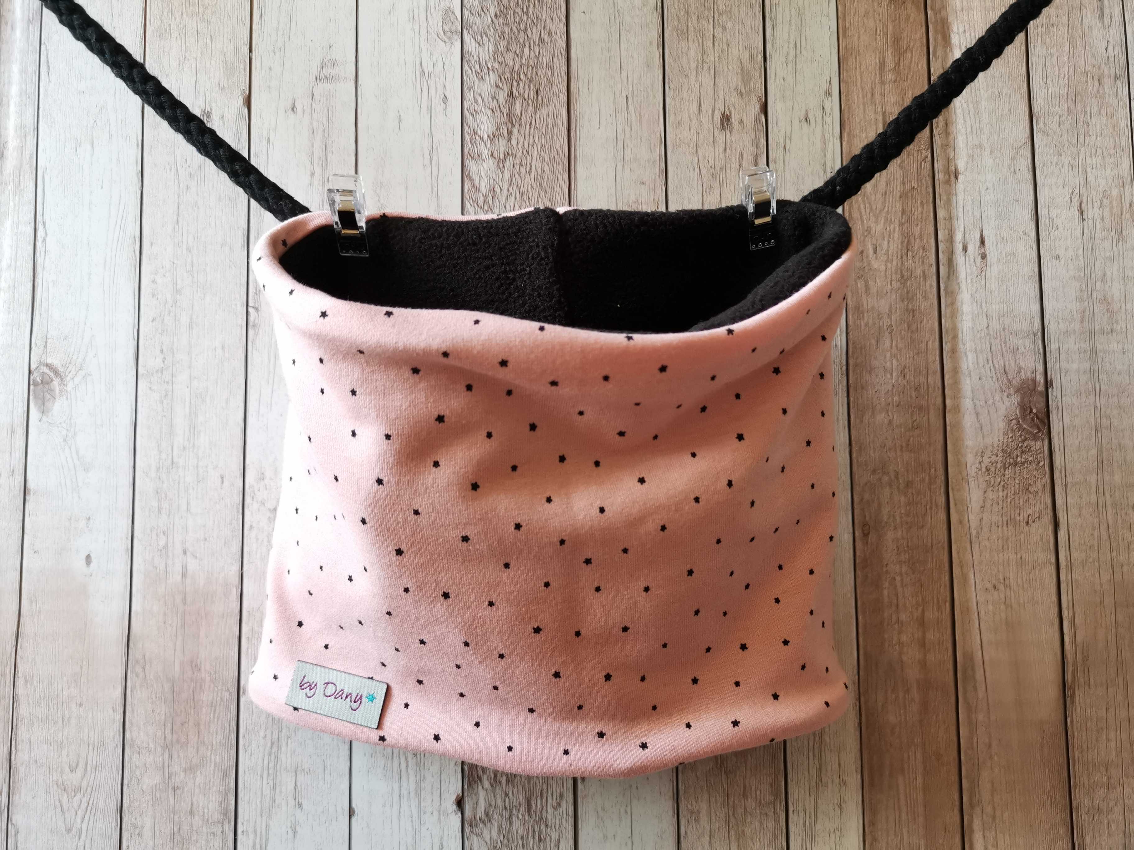 Loop innen gefüttert Rosa mit schwarzen Sternen ca. 44cm