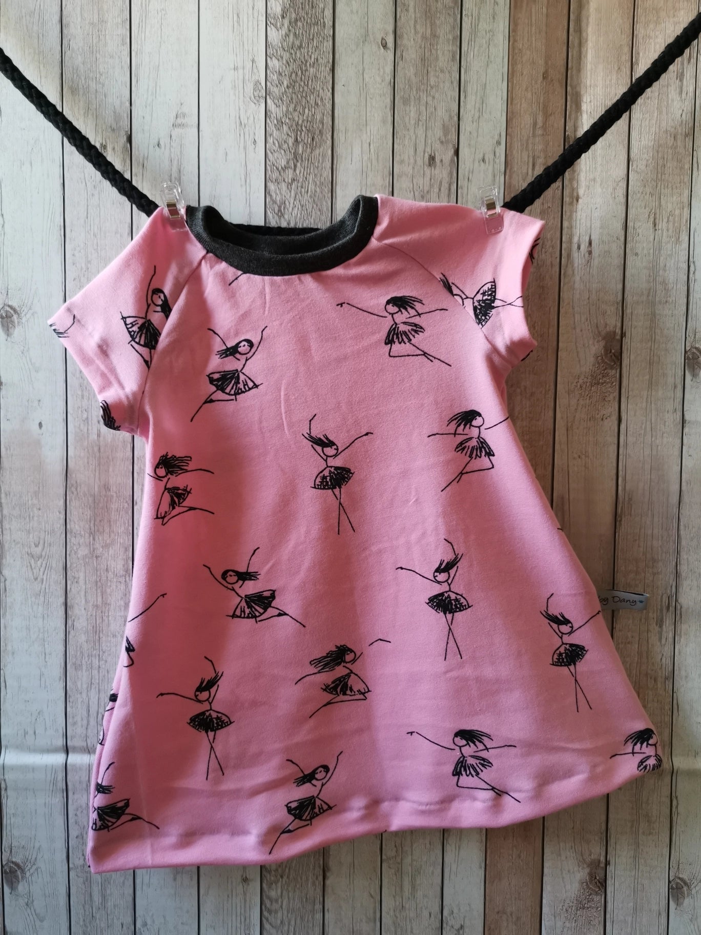 Kleid kurz Arm Strich Ballerina rosa 68