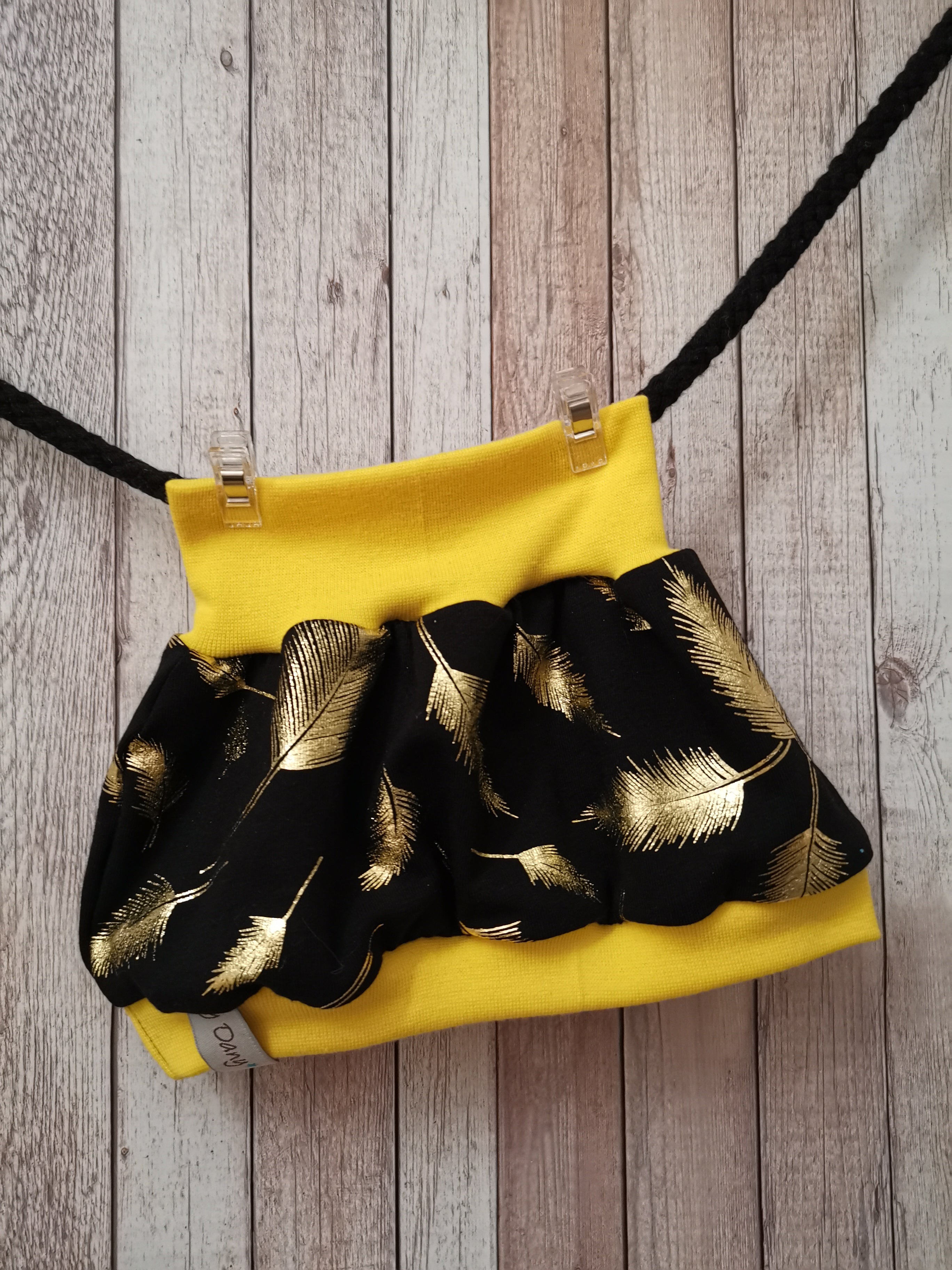 Ballonrock Federn gold glitzer / gelb 56