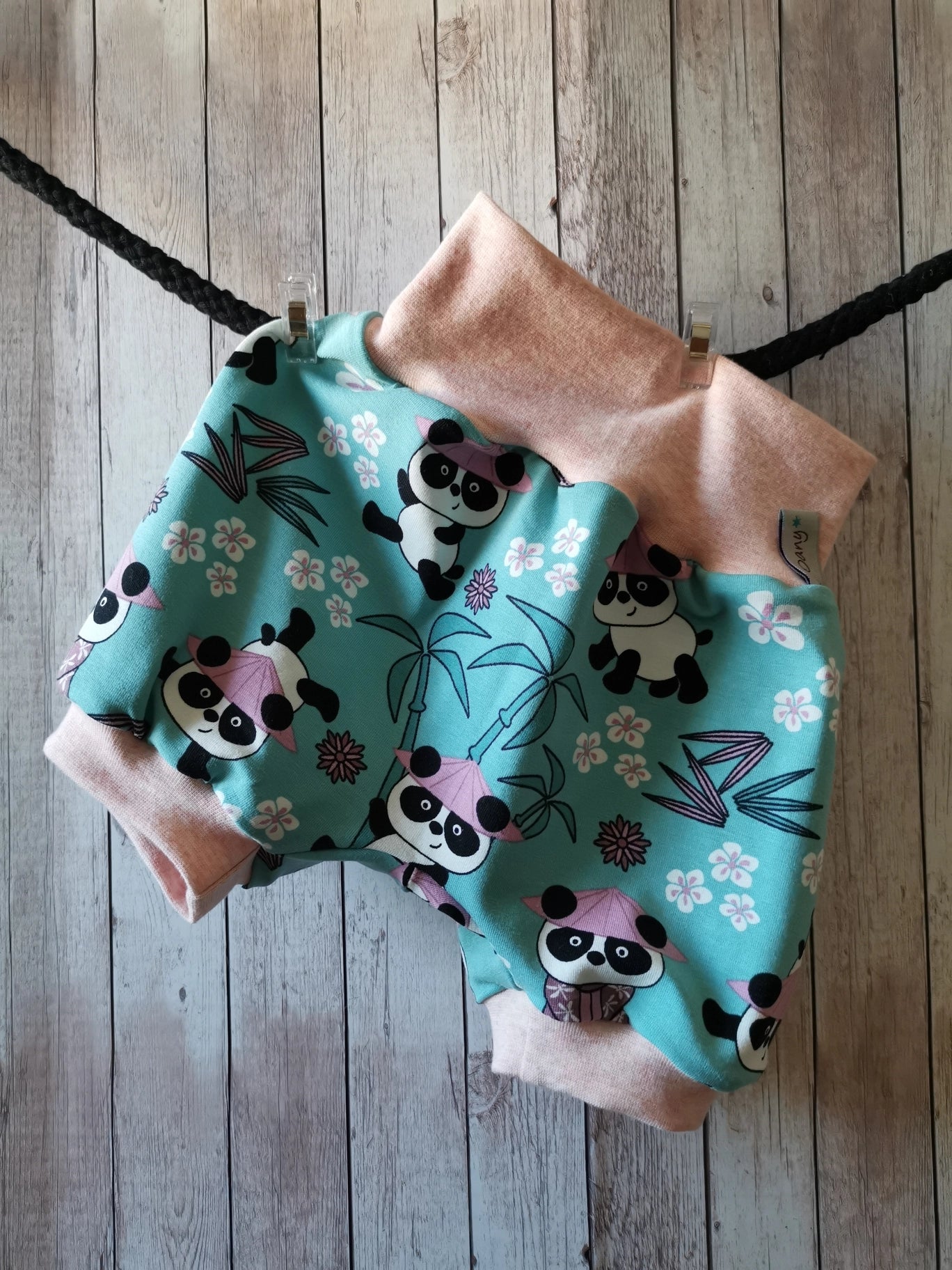 Pumphosen Kurz Panda Blume mint 68/74