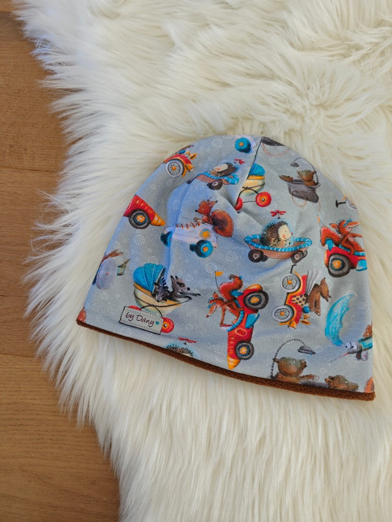 Beanie innen gefüttert Tiere in Fahrzeuge ca. 52-55 cm