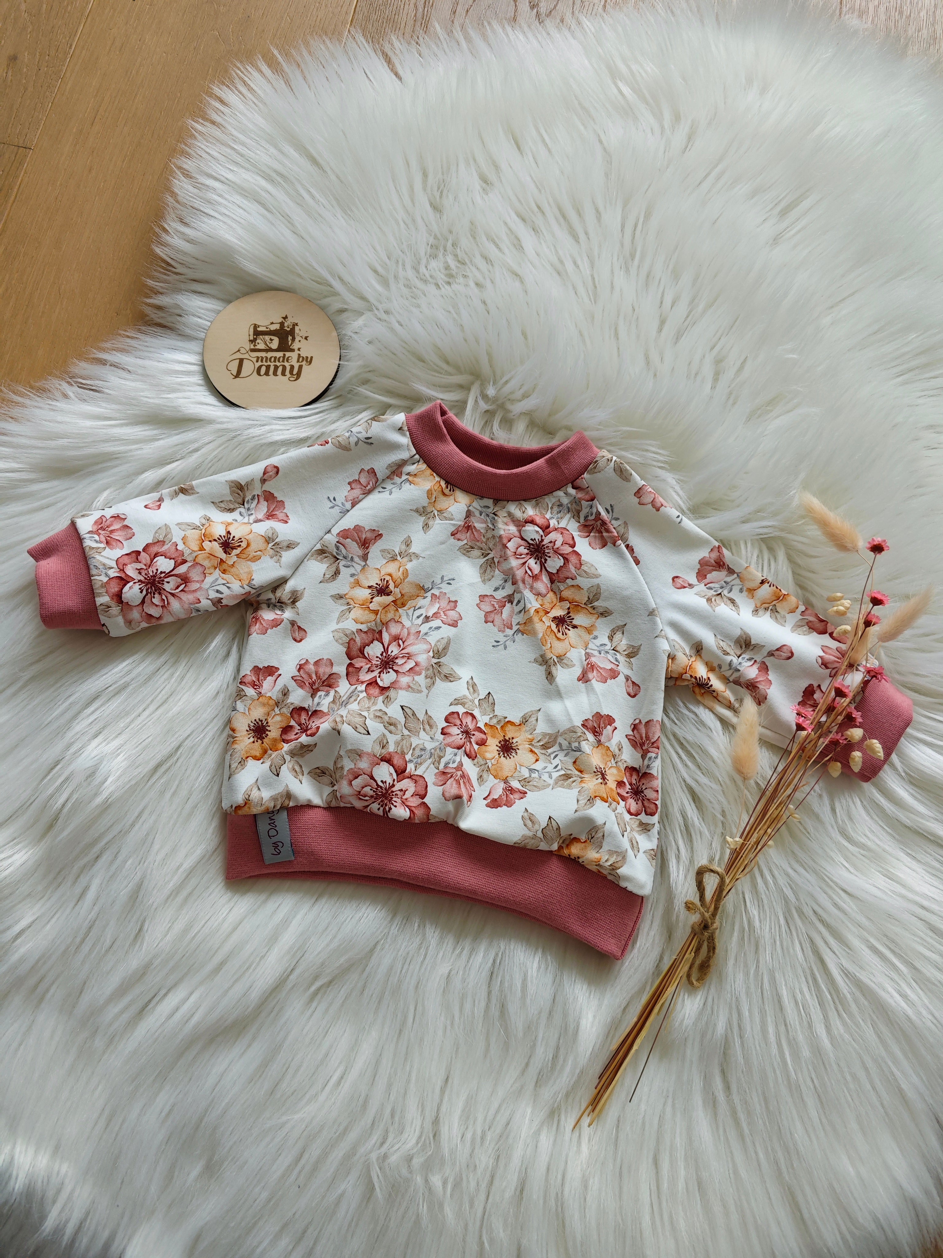 Pullover Französische Blume Lehmrosa 62