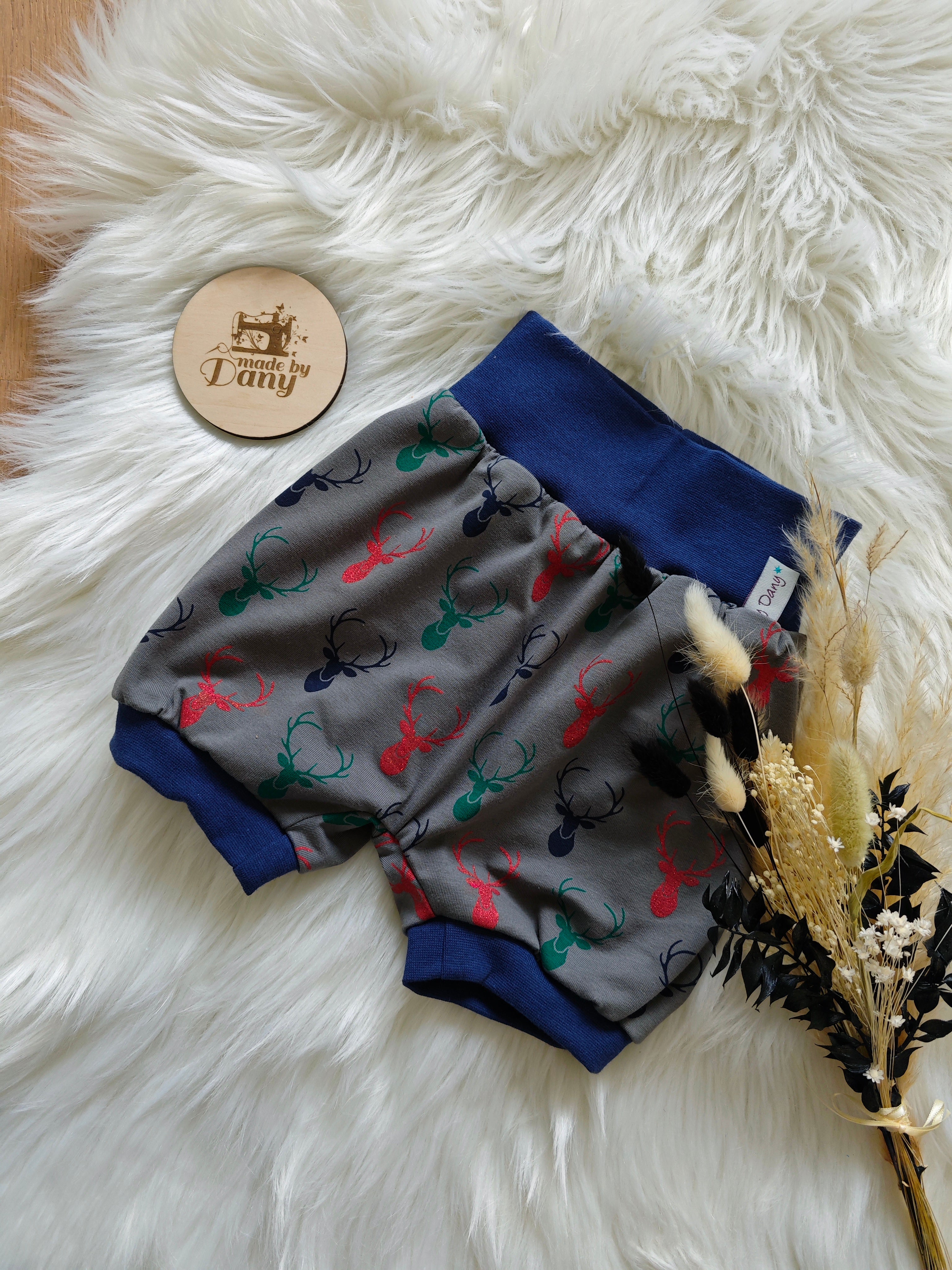 Pumphosen Kurz Elch glitzer Geweih 98/104