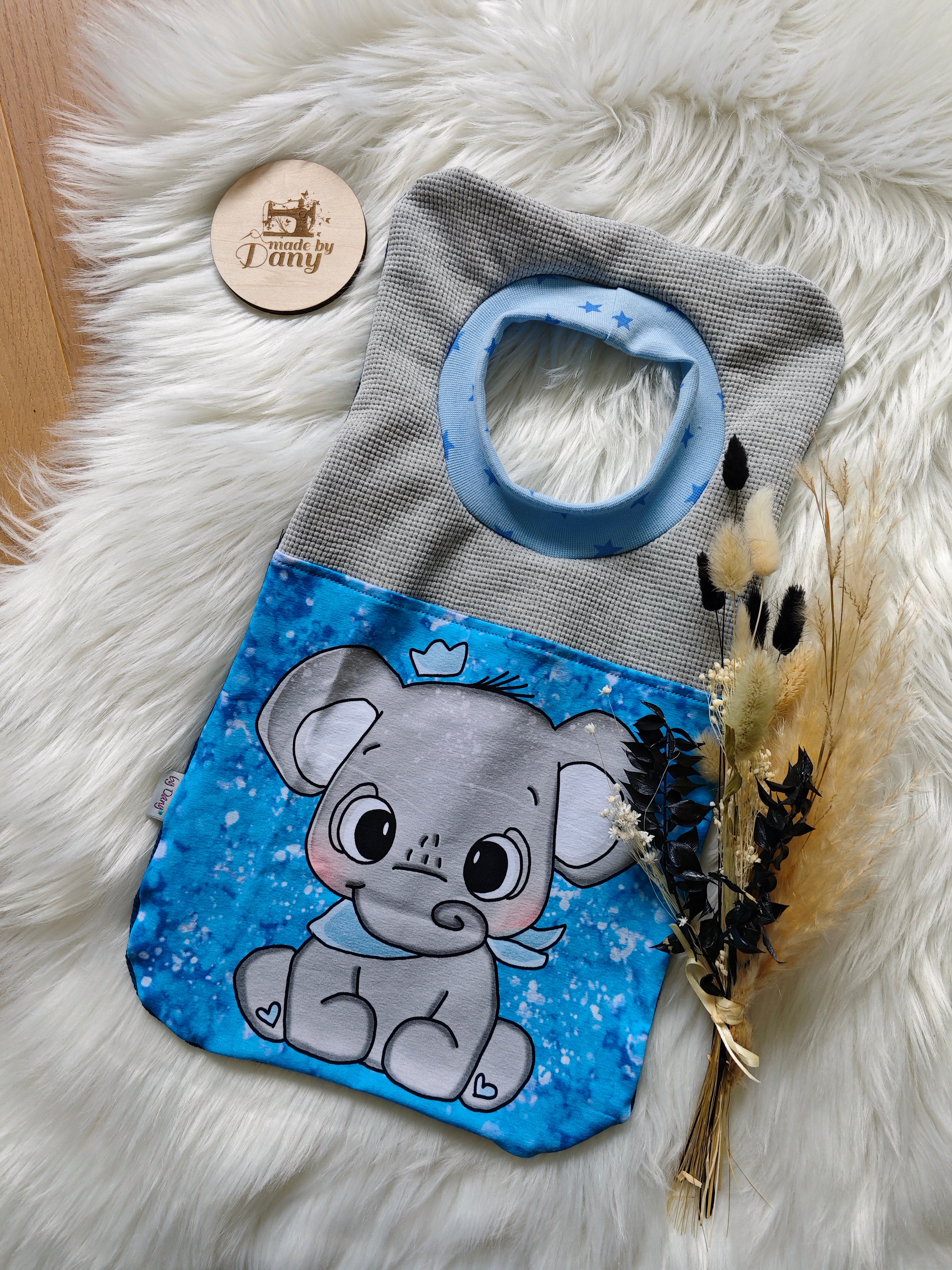 Schlupflätzchen Elefant blau