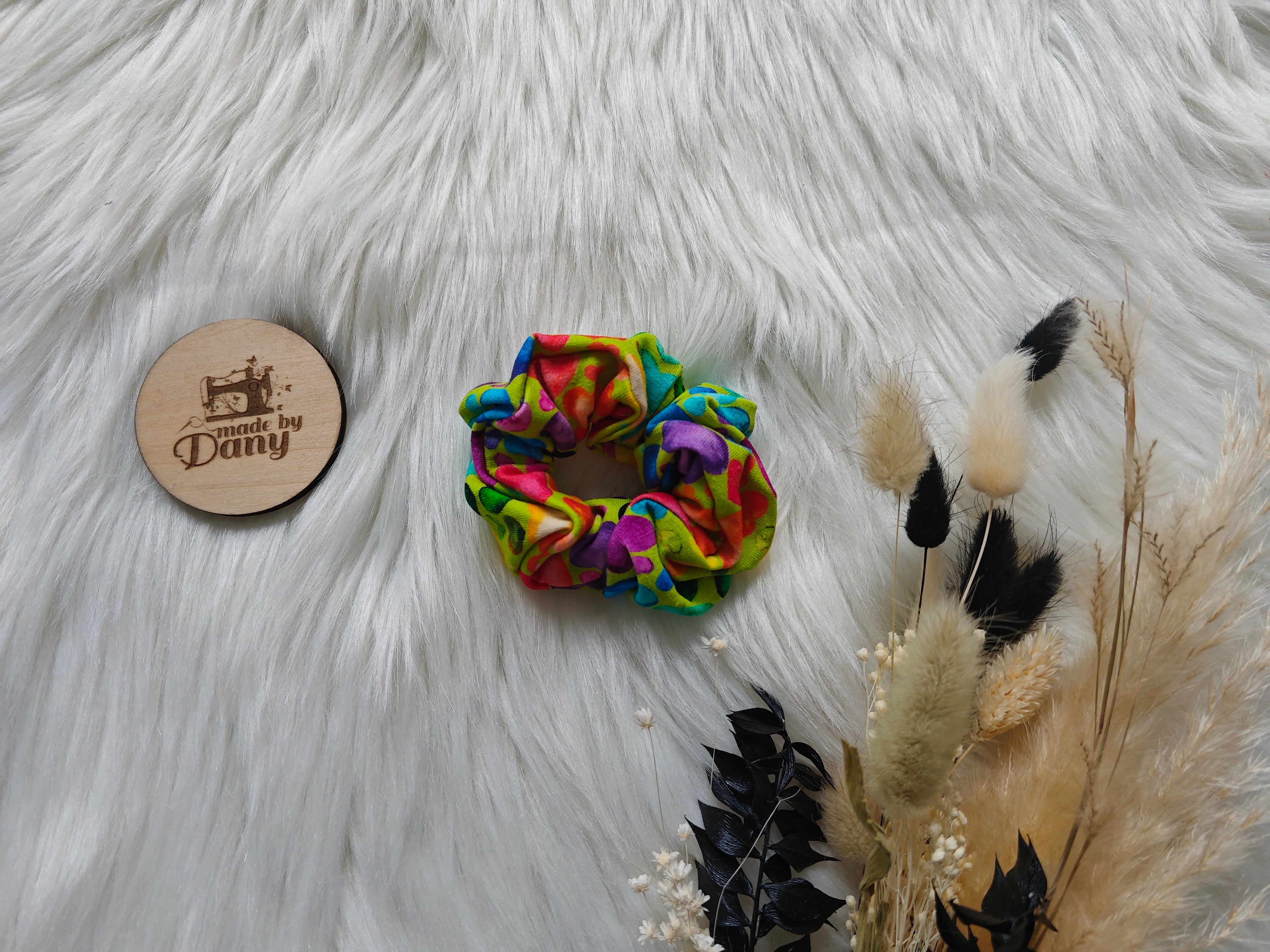 Scrunchie / Haargummi Bunte Herze