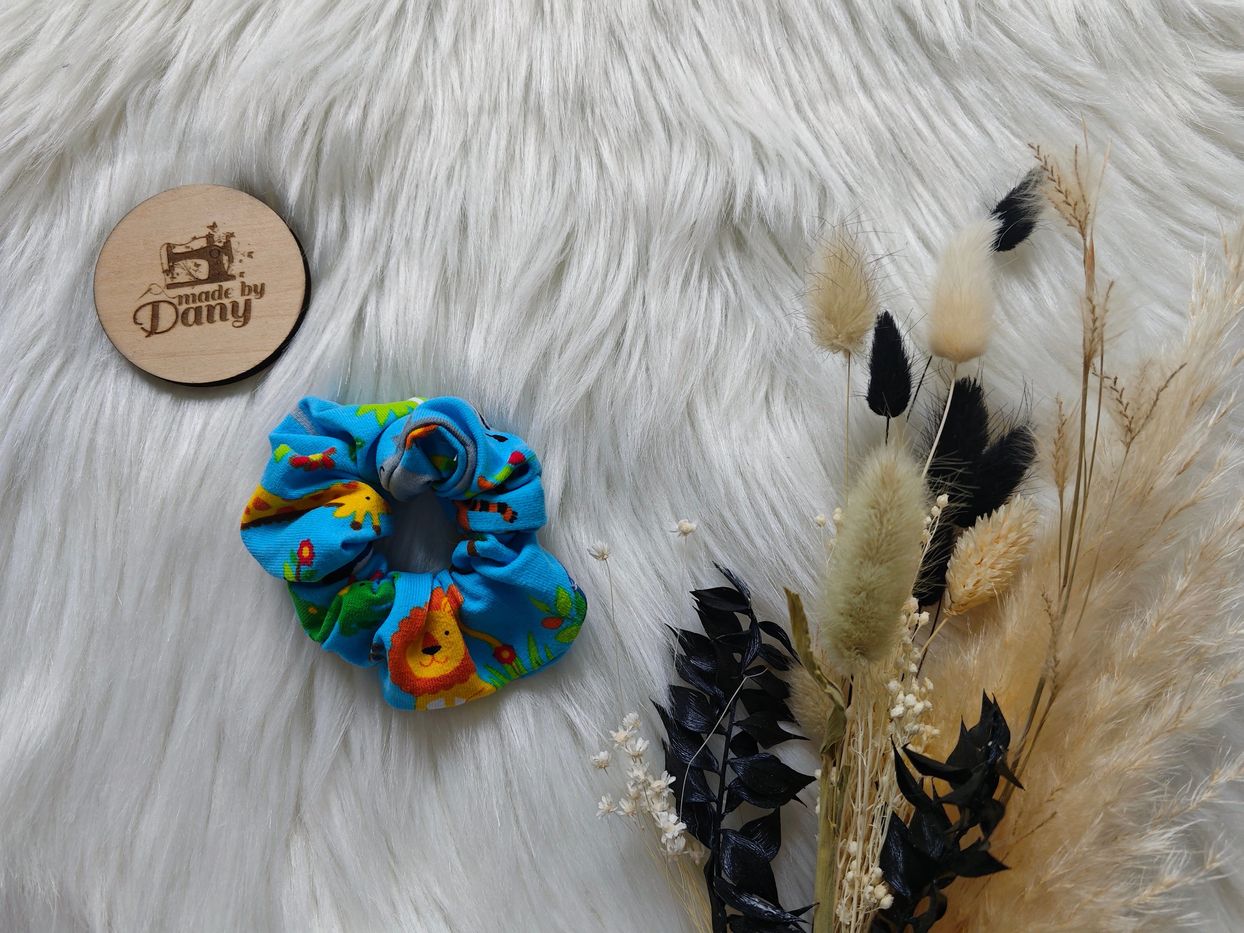 Scrunchie / Haargummi Safari blau