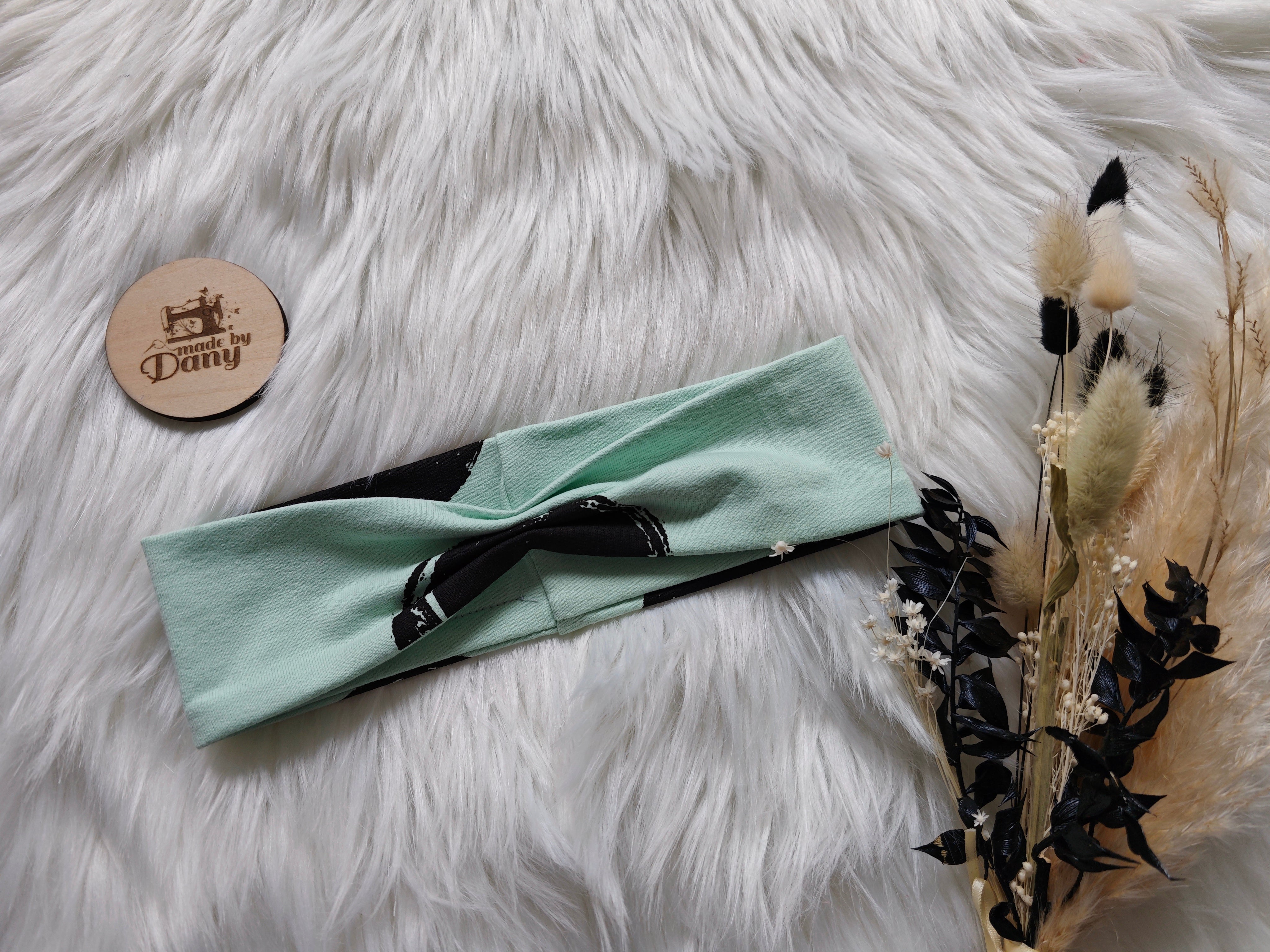 Haarband Big Dots hellmint ca. 53-54cm