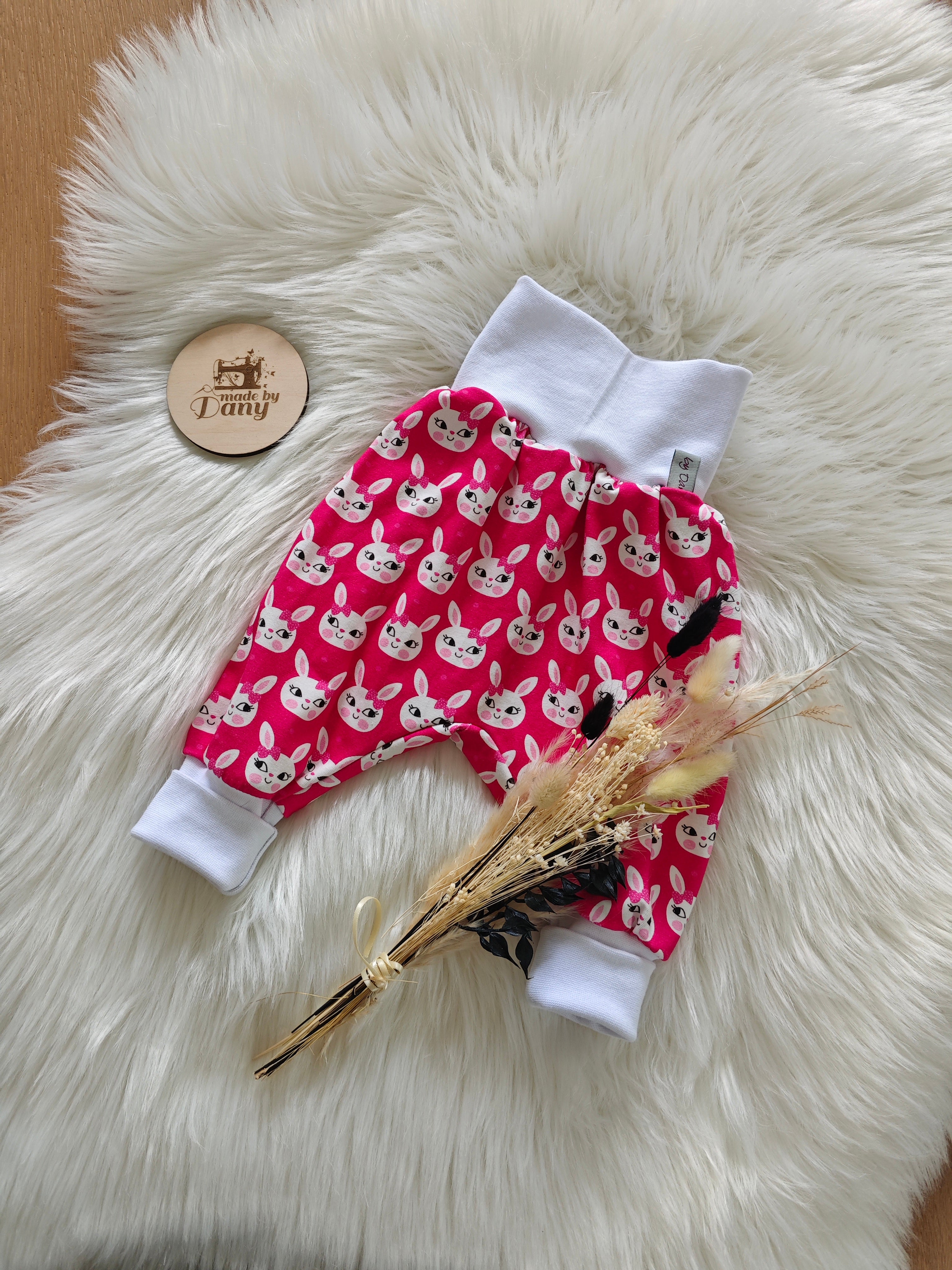 Pumphosen lang Häschen pink 62/68