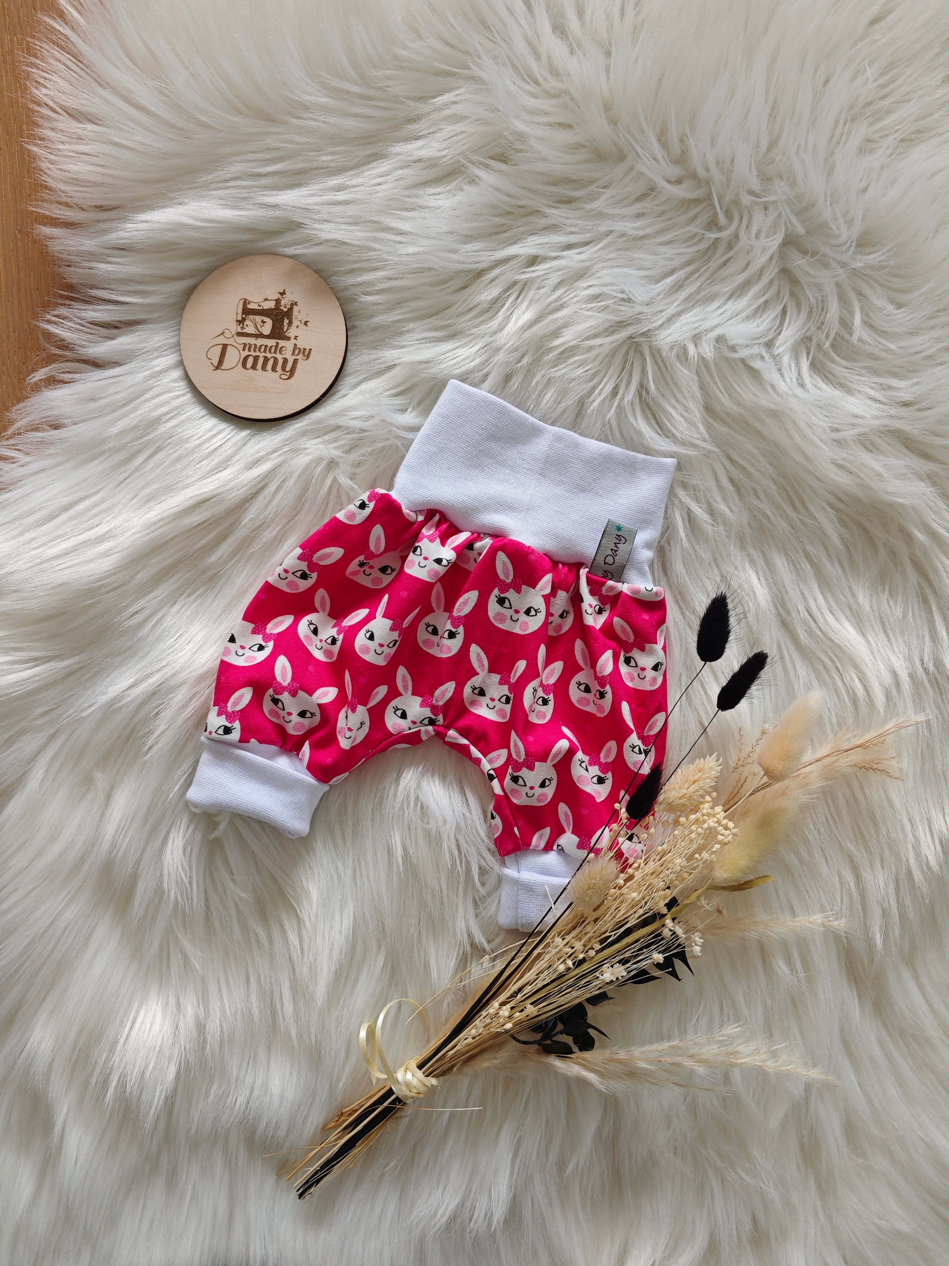 Pumphosen lang Häschen pink 44