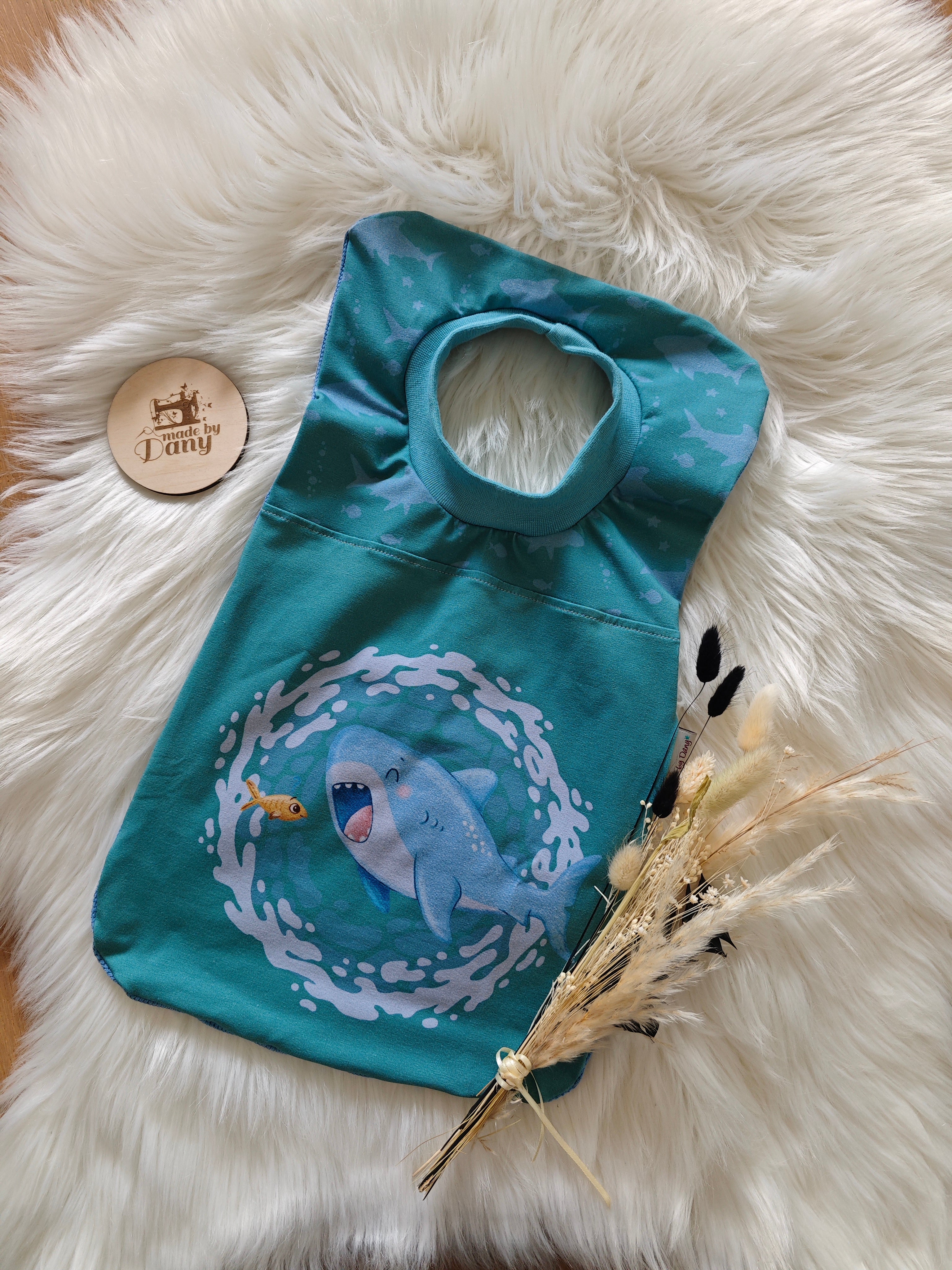 Schlupflätzchen Hai türkis