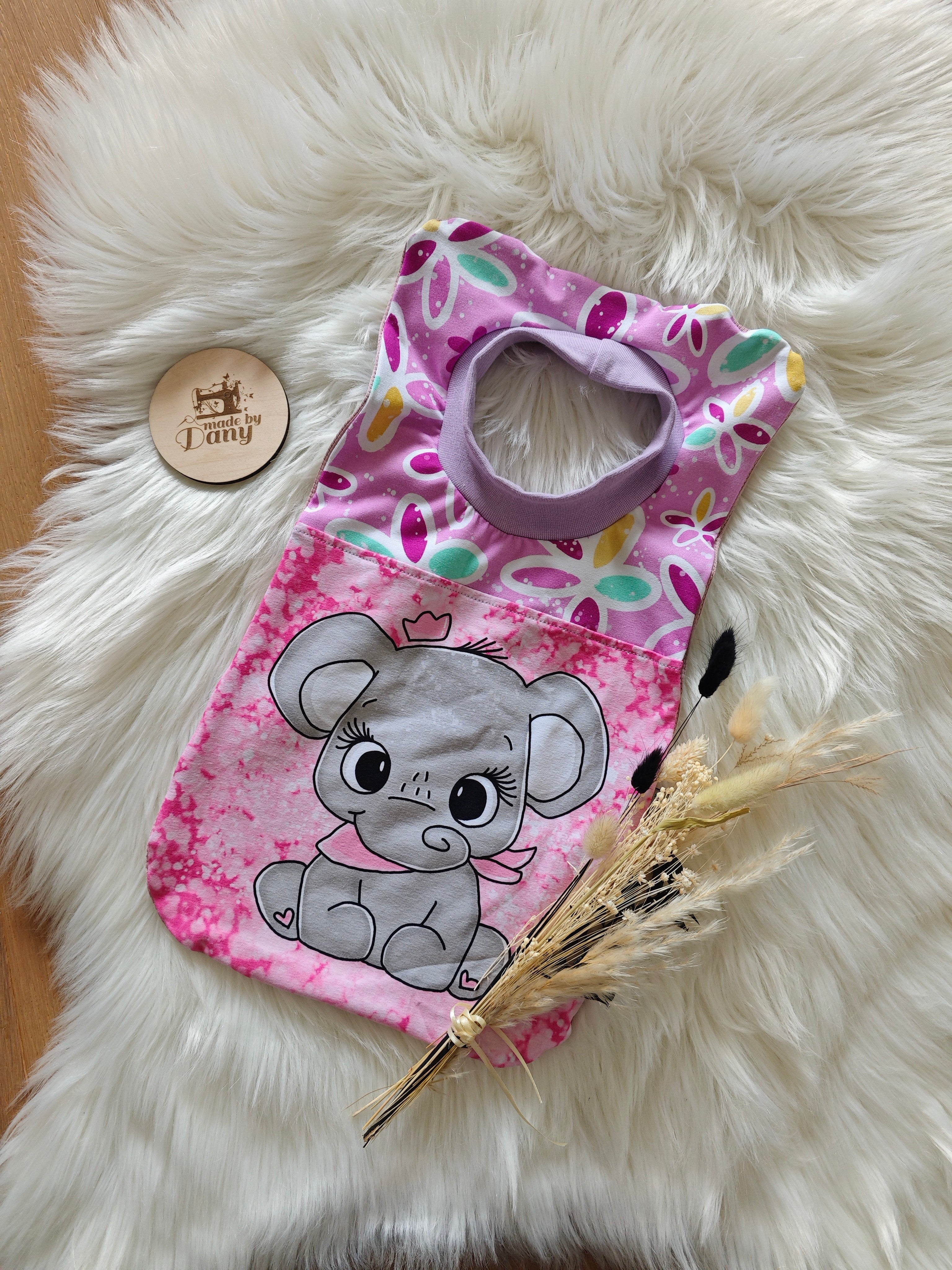 Schlupflätzchen Elefanten Baby rosa