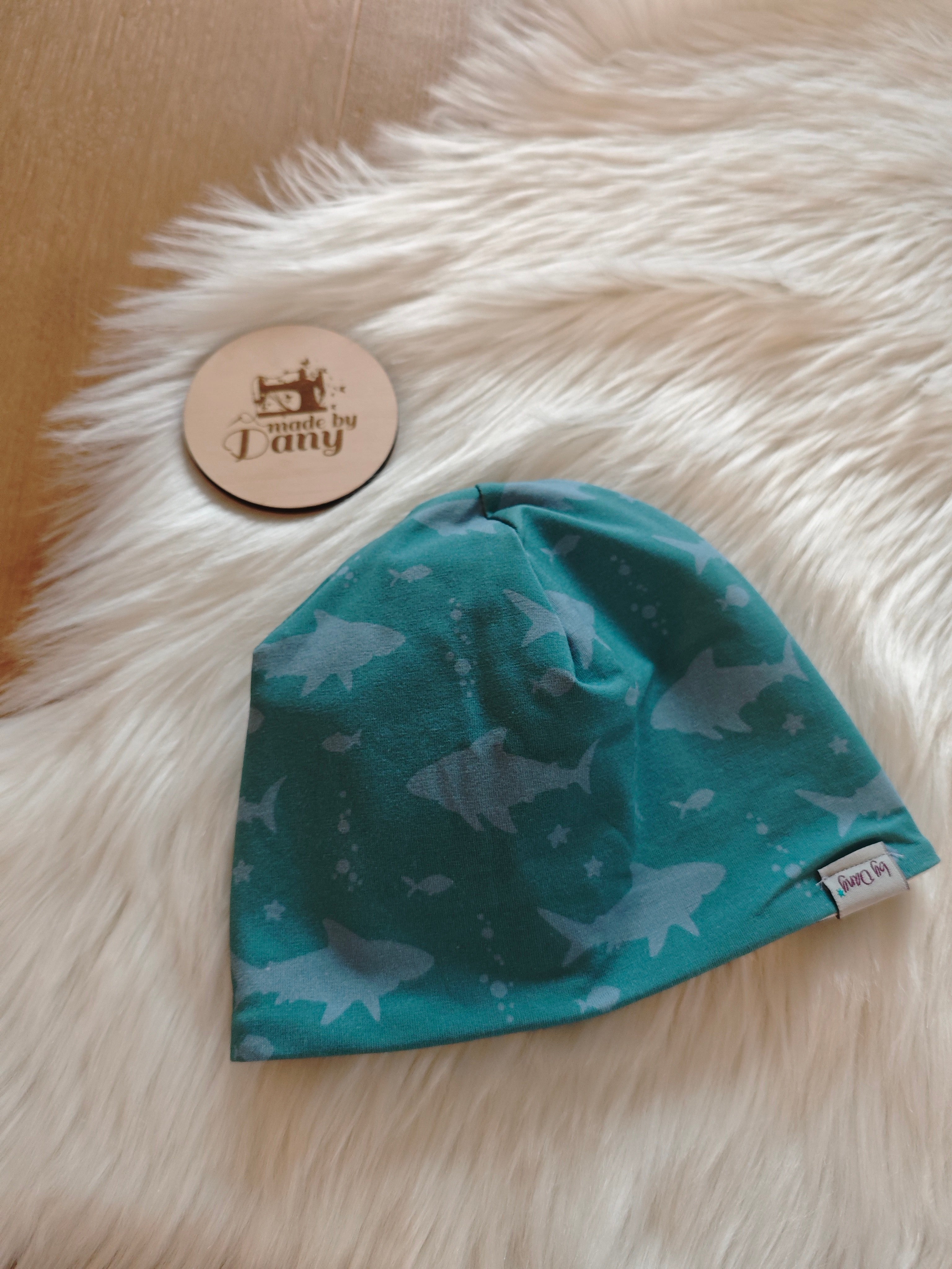 Wendemütze Octopus Kapitän, Hai türkis ca. 50-52 cm