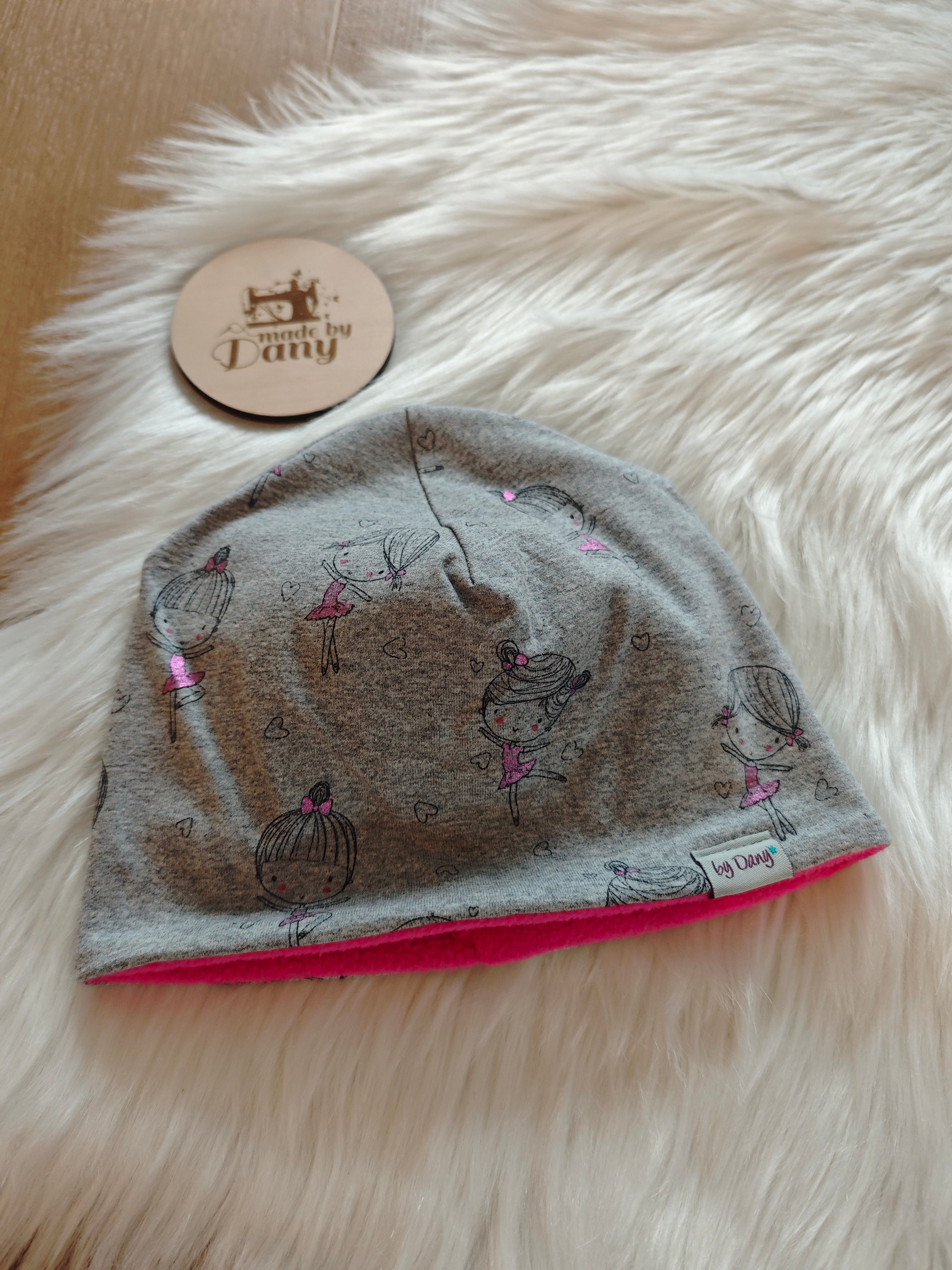 Mütze Jersey Ballettmädchen grau meliert ca. 50-52 cm
