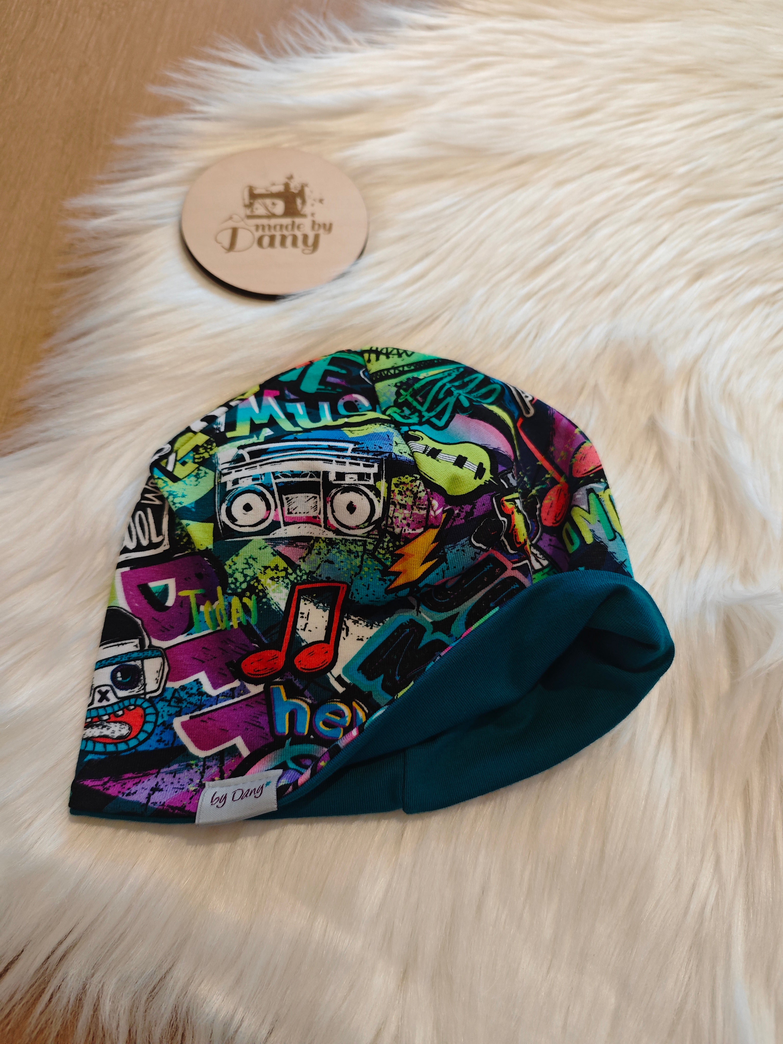 Wendemütze Grafity, Radio, Blitz... ca. 47-49 cm