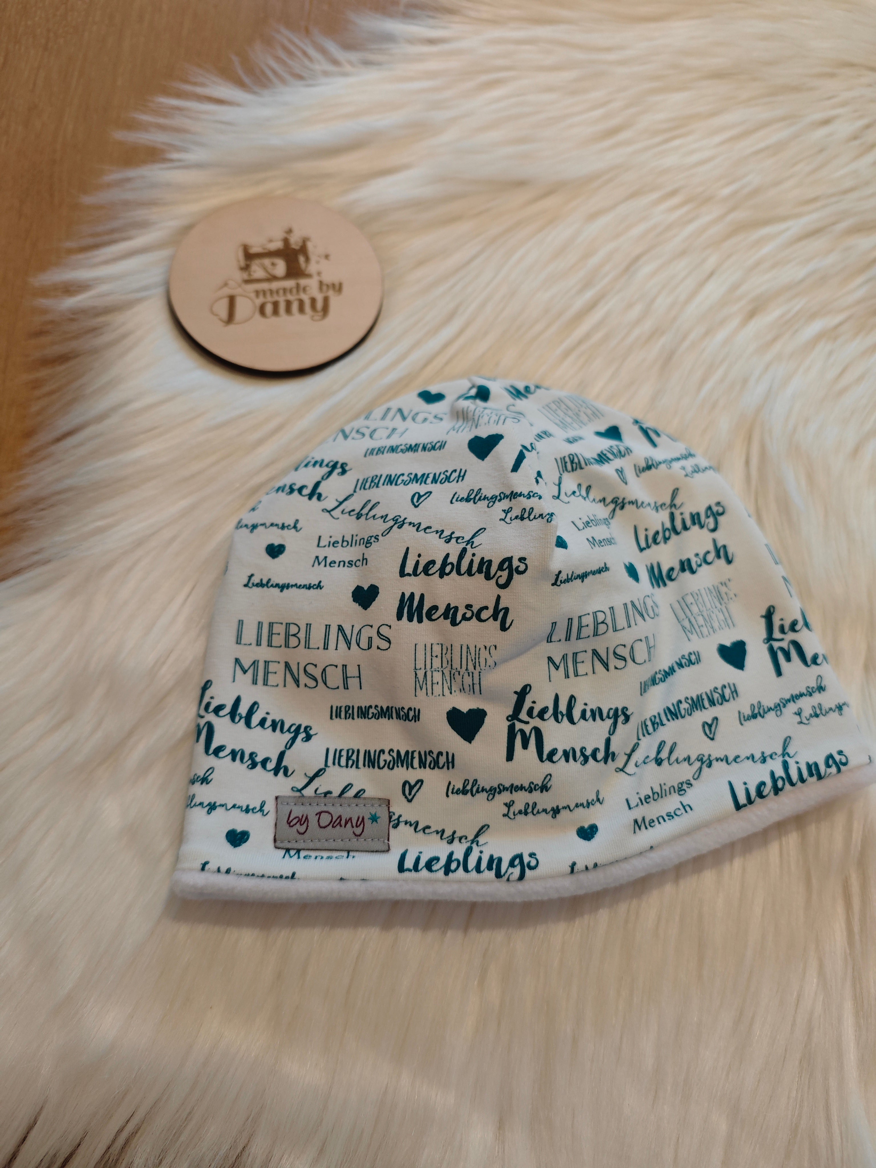 Mütze Jersey Lieblingsmensch ca. 47-49 cm