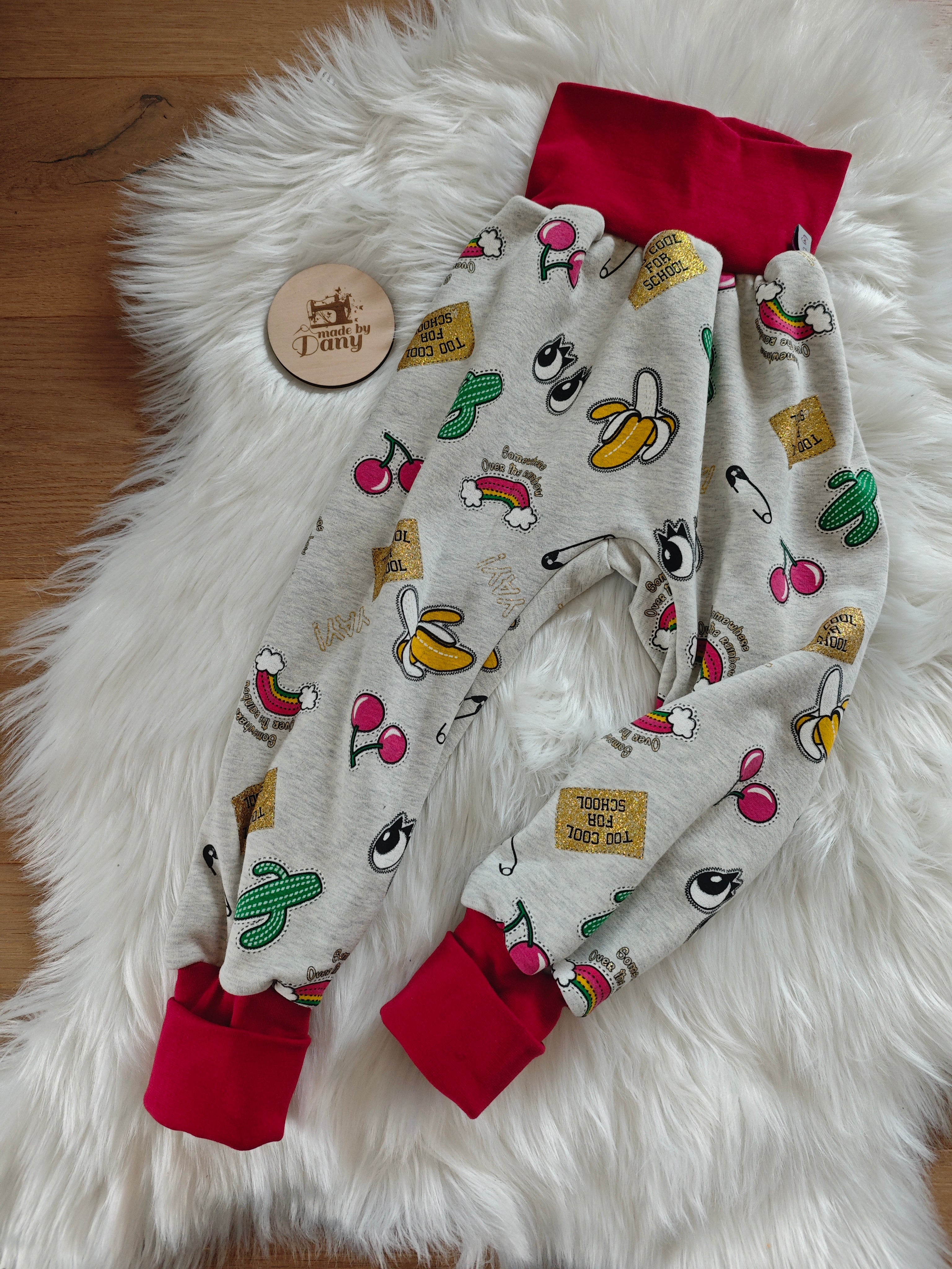 Pumphosen lang Patches glitzer beige 122