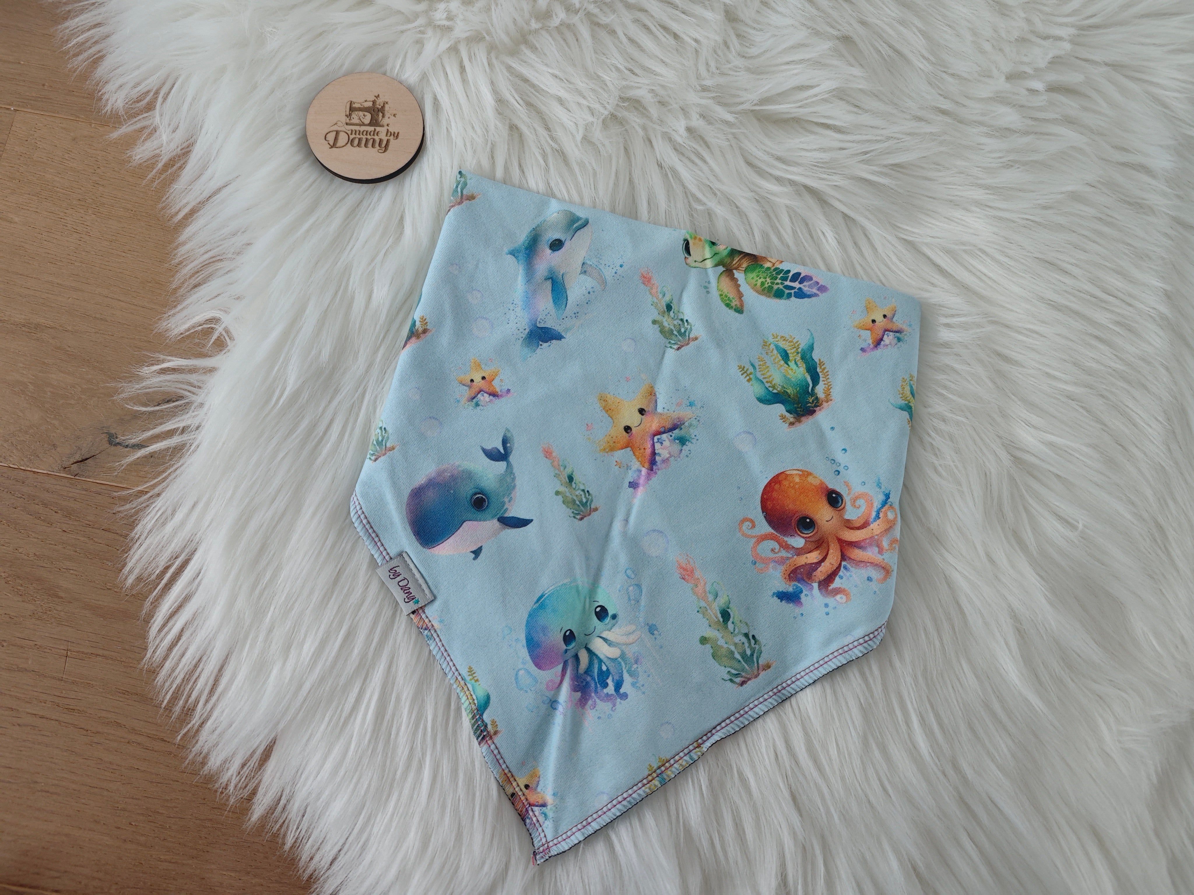 Dreieckstücher zum binden Baby Meerestiere ca. 56x40x40 cm