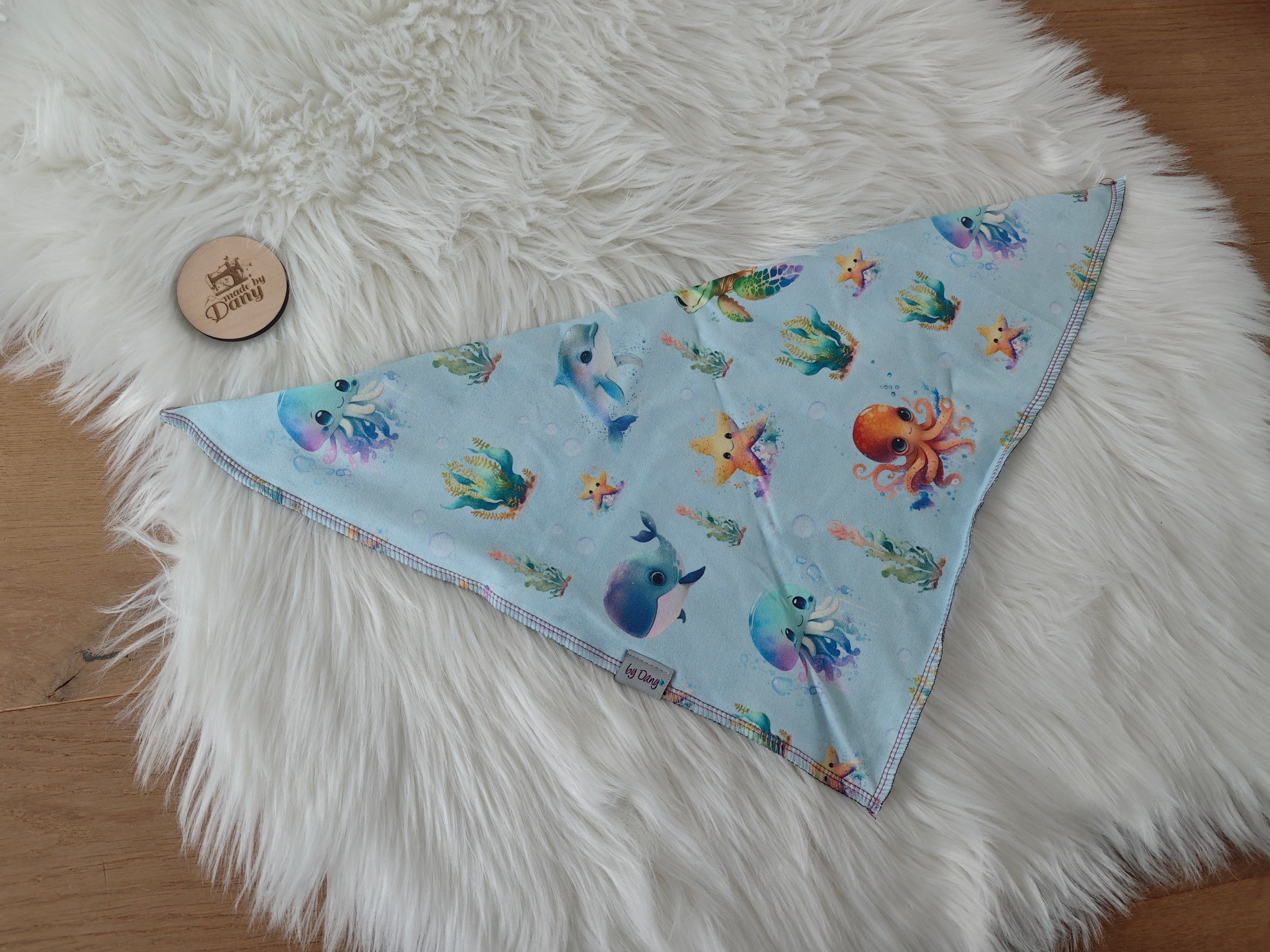 Dreieckstücher zum binden Baby Meerestiere ca. 56x40x40 cm