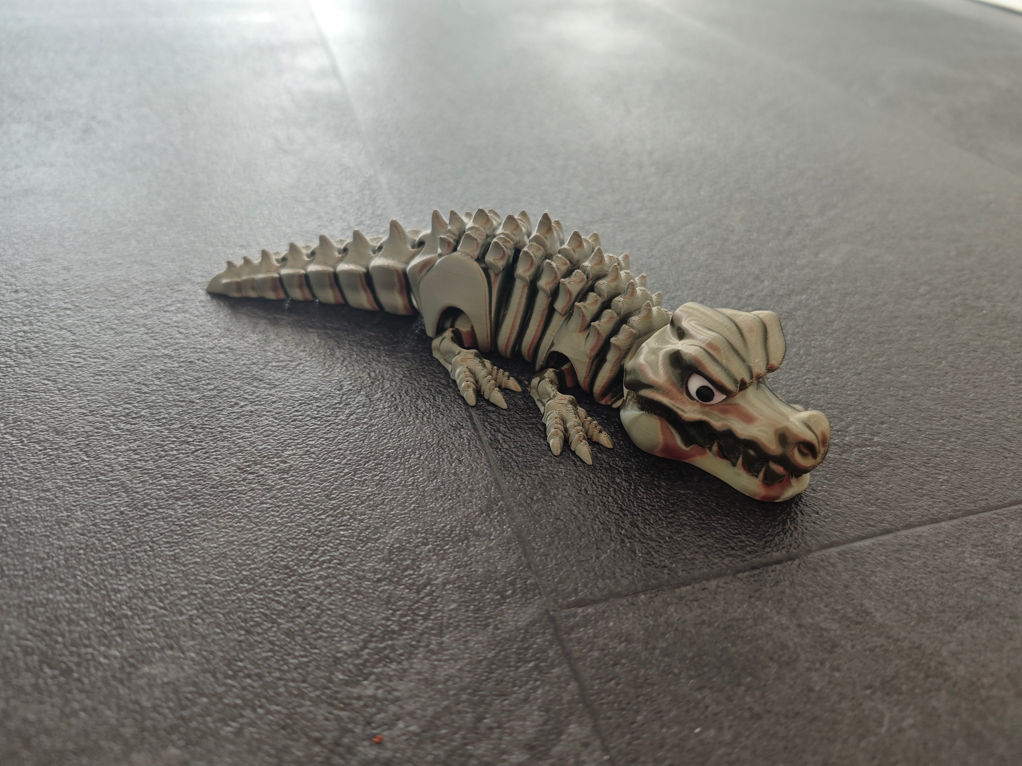 Skeletal Flexi Crocodile bronze