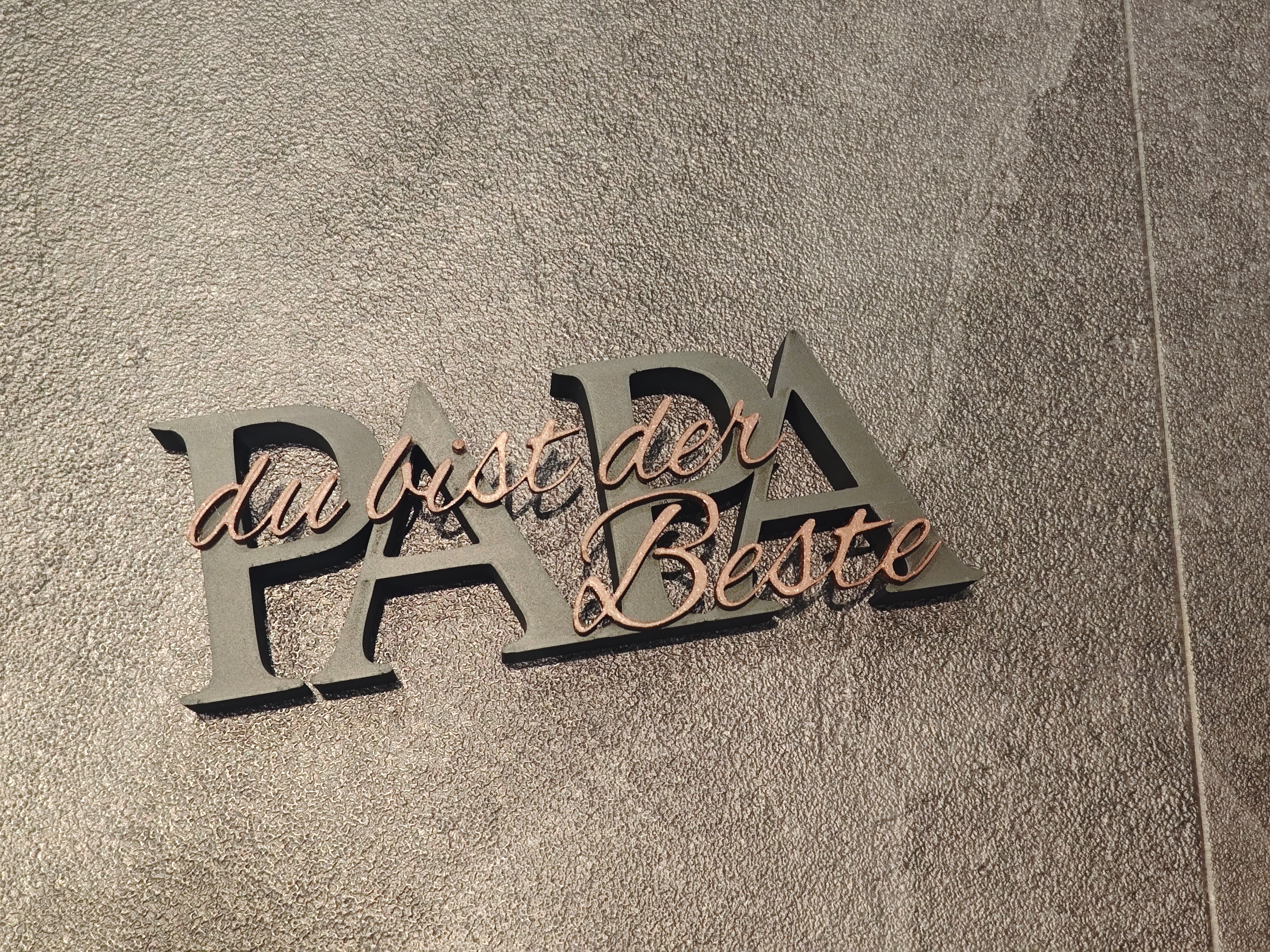Schrift Papa du bis der Beste schwarz, braun glitzer