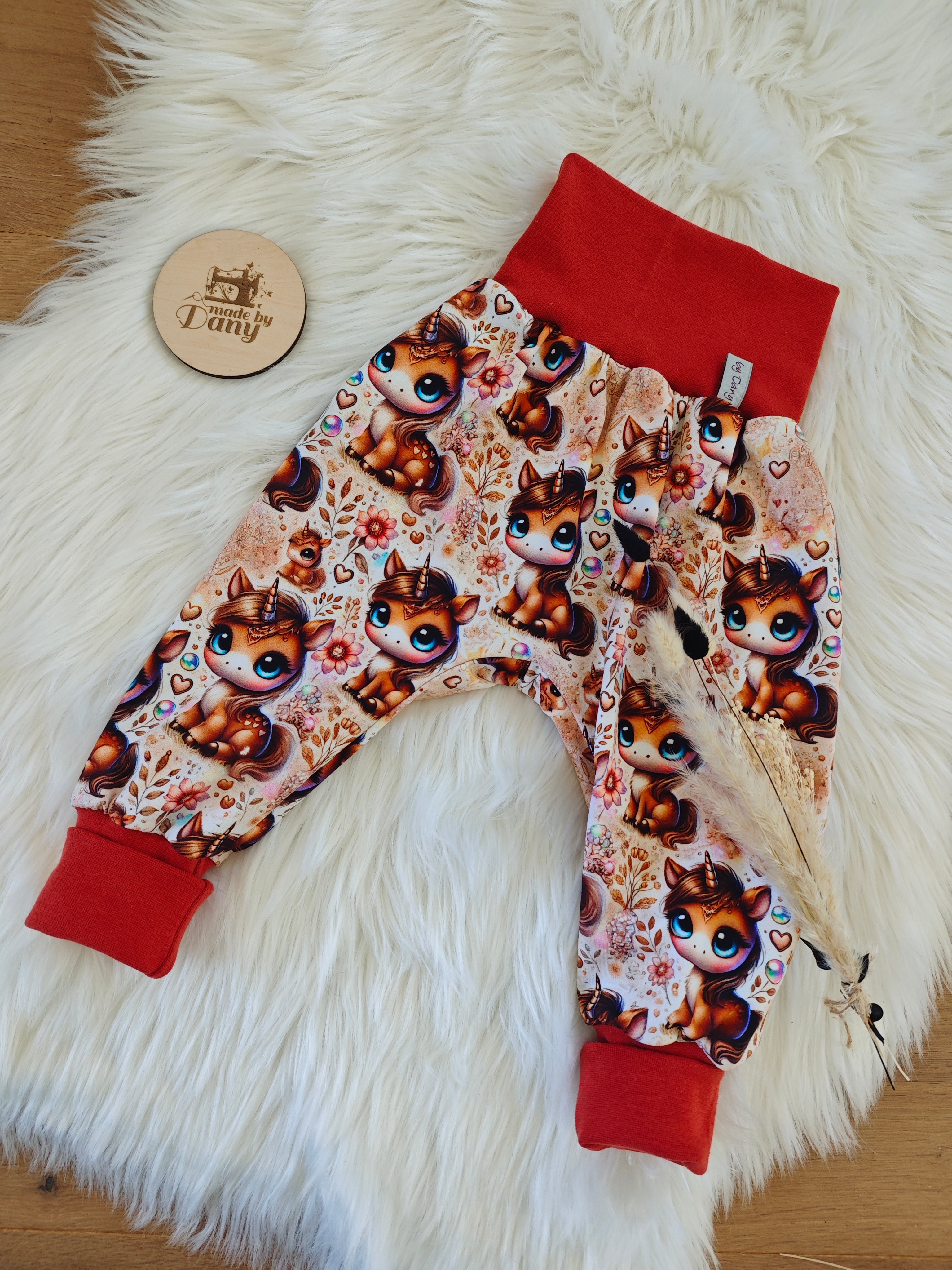 Pumphosen lang bling Einhorn 86/92