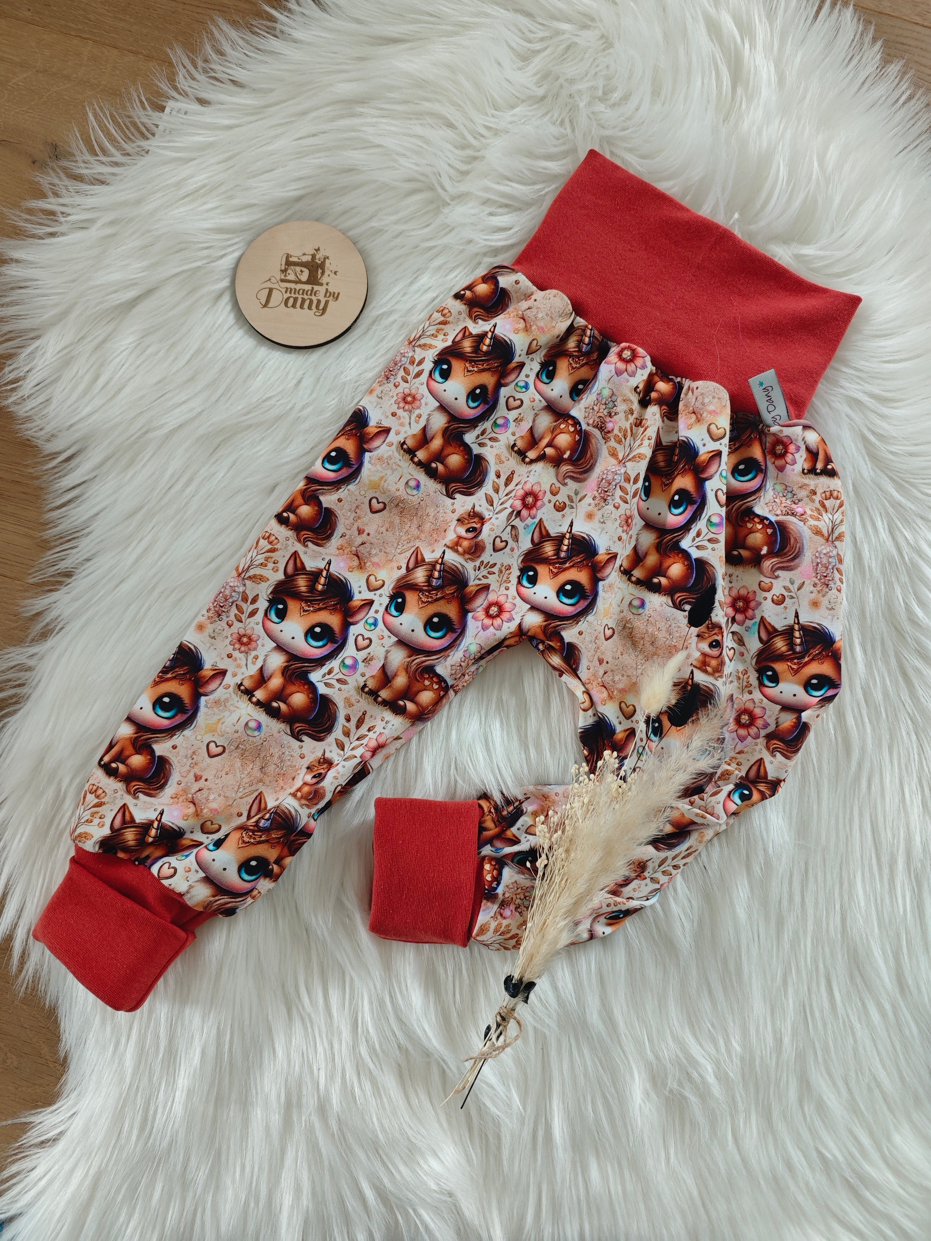 Pumphose lang bling Einhorn 98/104